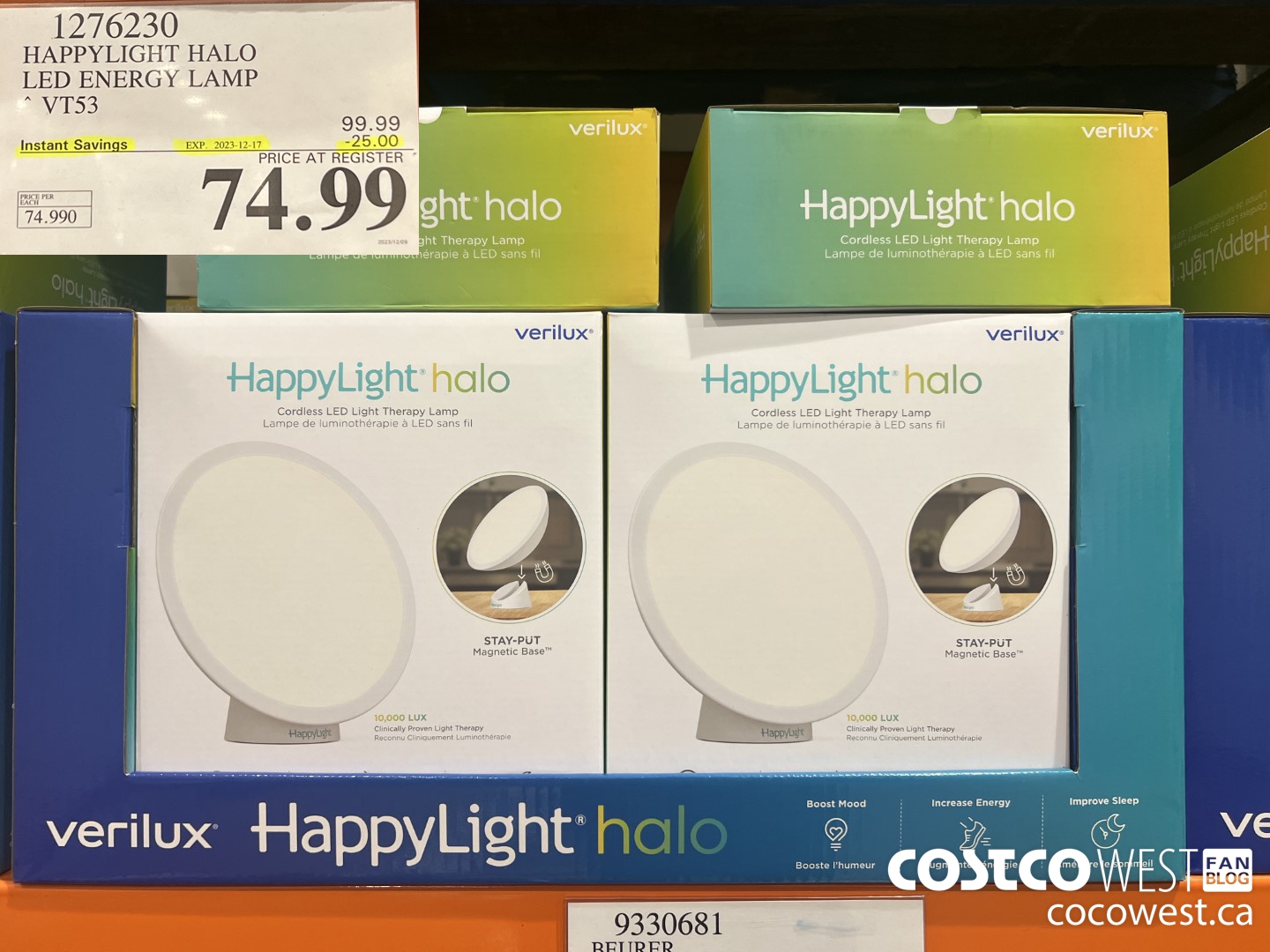 1276230 HAPPYLIGHT HALO LED ENERGY LAMP VT53 ($25.00 INSTANT SAVINGS EXPIRES ON 2023-12-17) $74.99