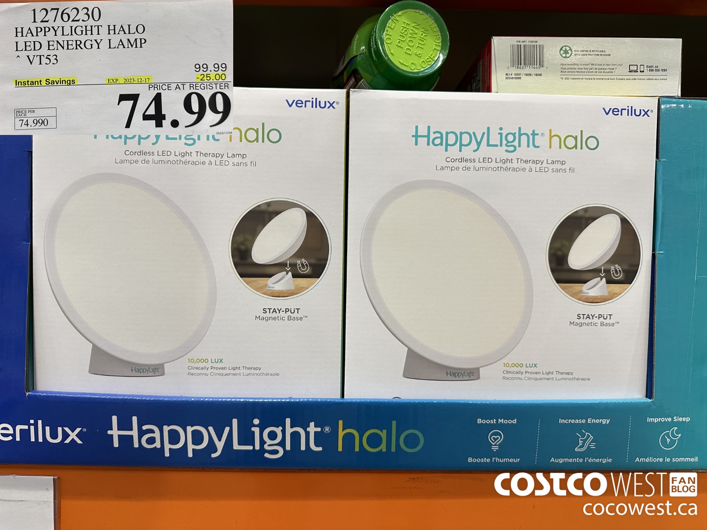 1276230 HAPPYLIGHT HALO LED ENERGY LAMP VT53 ($25.00 INSTANT SAVINGS EXPIRES ON 2023-12-17) $74.99