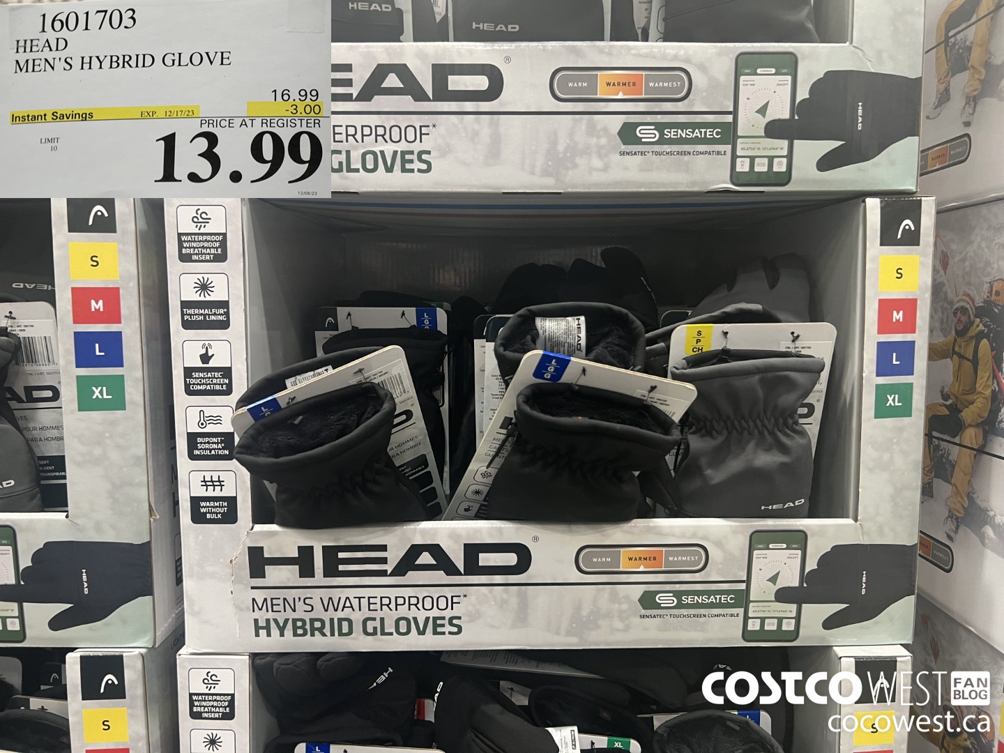1601703 HEAD MEN'S HYBRID GLOVE ($3.00 INSTANT SAVINGS EXPIRES ON 2023-12-17) $13.99