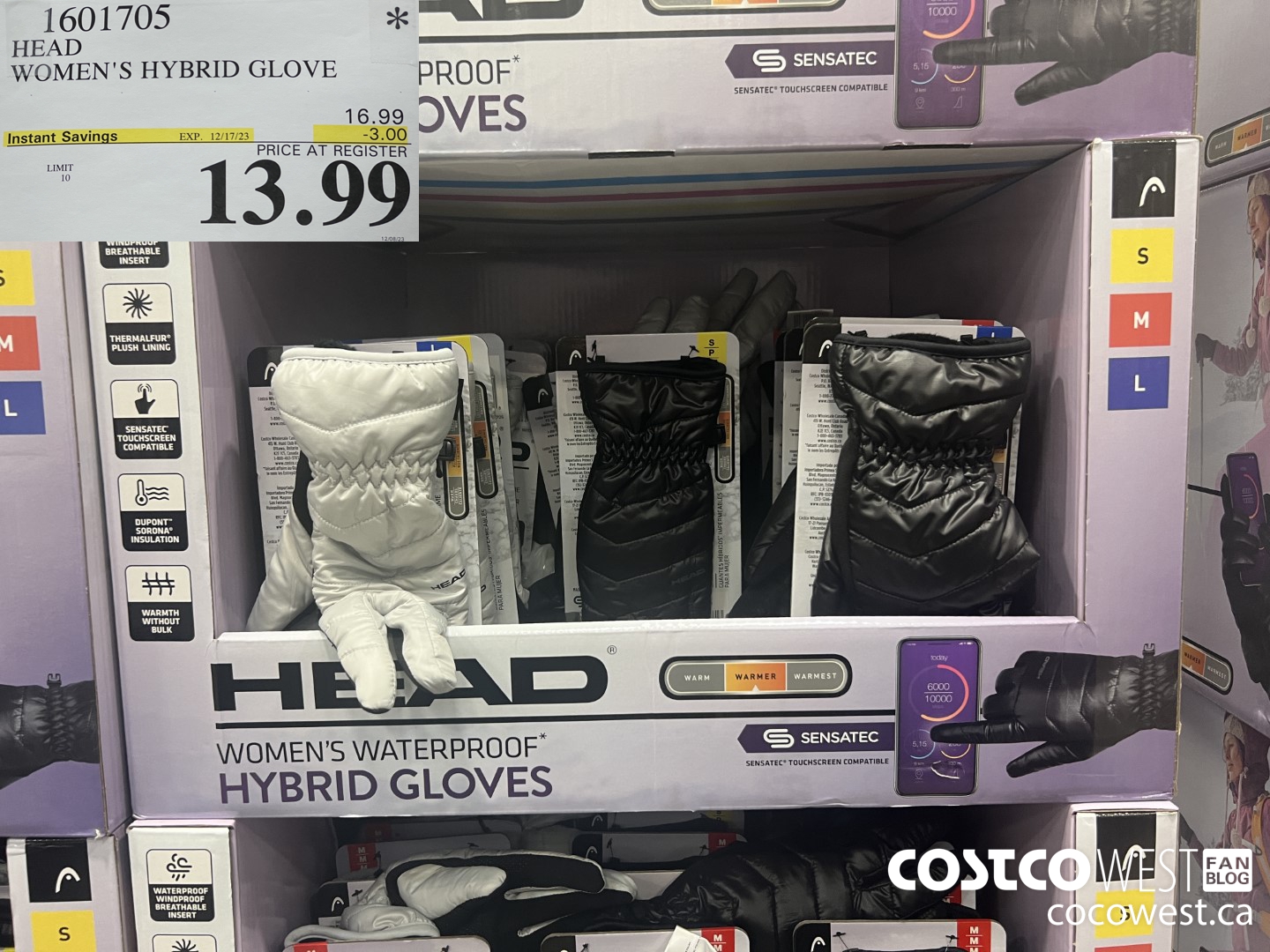 1601705 HEAD WOMEN'S HYBRID GLOVE ($3.00 INSTANT SAVINGS EXPIRES ON 2023-12-17) $13.99