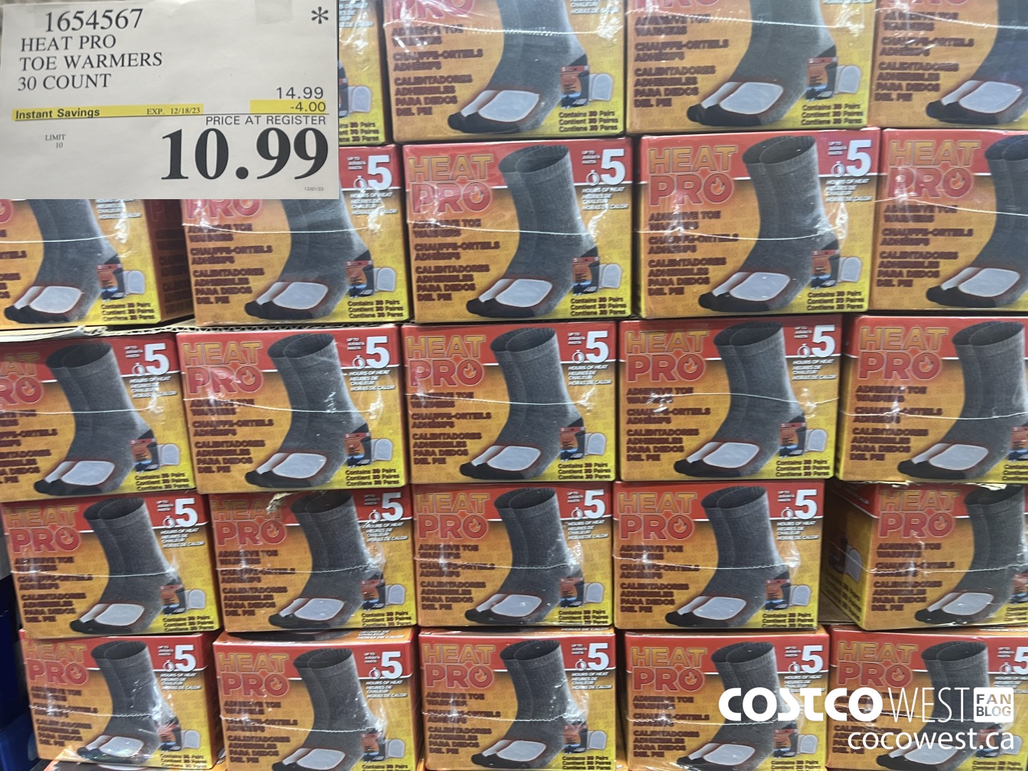 1654567 HEAT PRO TOE WARMERS 30 COUNT ($4.00 INSTANT SAVINGS EXPIRES ON 2023-12-18) $10.99