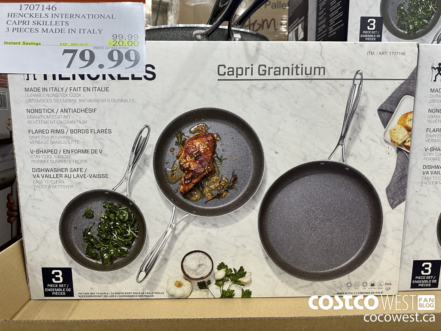1707146 HENCKELS INTERNATIONAL CAPRI SKILLETS 3 PIECES MADE IN ITALY ($20.00 INSTANT SAVINGS EXPIRES ON 2023-12-17) $79.99