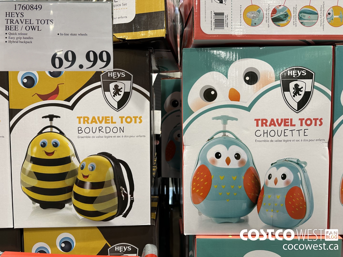 1760849 HEYS TRAVEL TOTS BEE / OWL $69.99