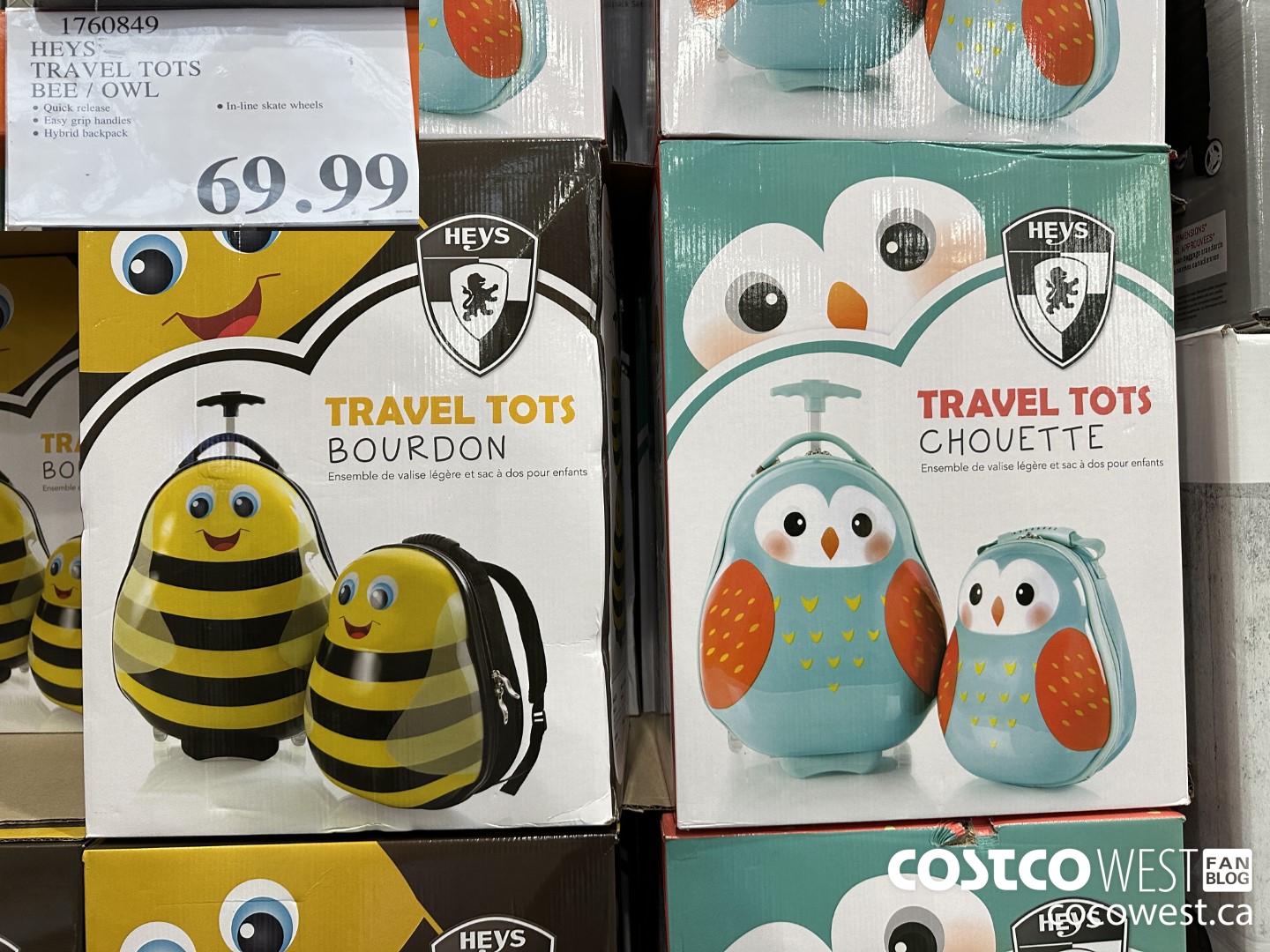 1760849 HEYS TRAVEL TOTS BEE / OWL $69.99