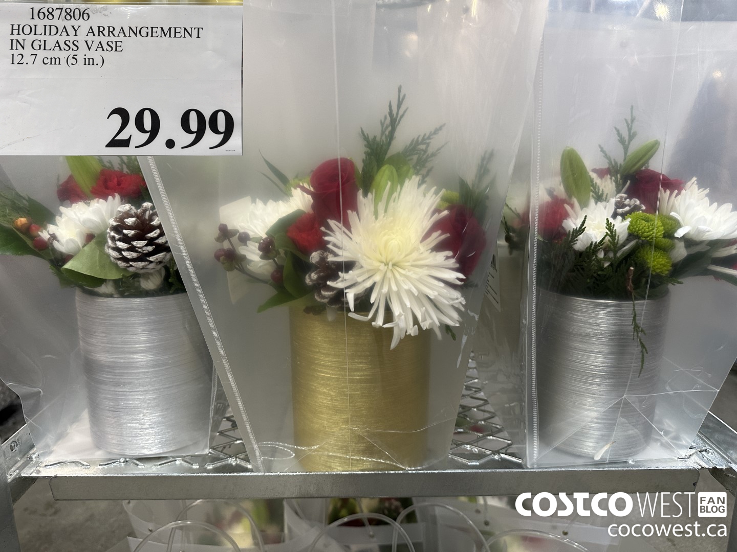 1687806 HOLIDAY ARRANGEMENT IN GLASS VASE 12.7 CM (5 IN.) $29.99