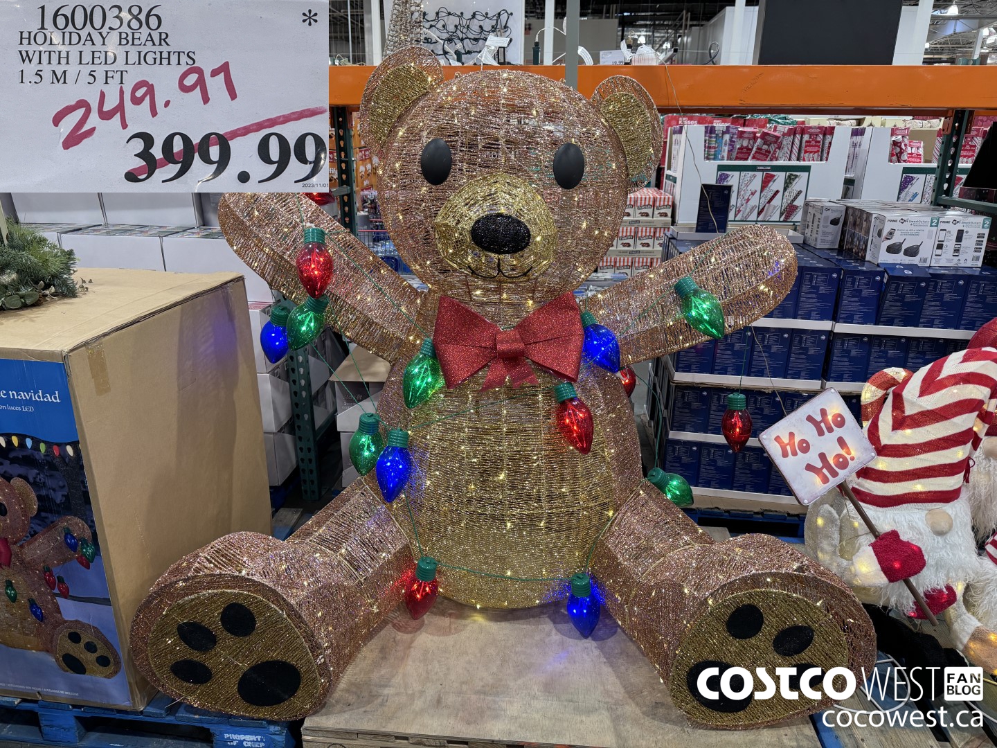 1600386 HOLIDAY BEAR WITH LED LIGHTS 1.5M / 5FT $249.97