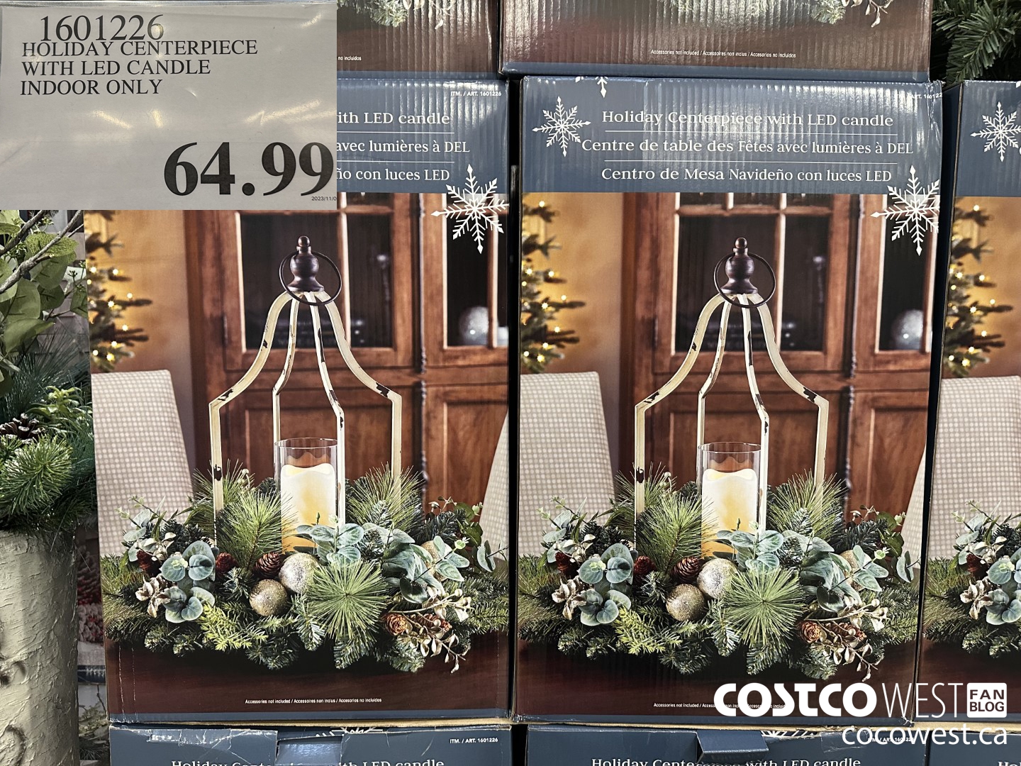 1601226 HOLIDAY CENTERPIECE WITH LED CANDLE INDOOR ONLY $64.99