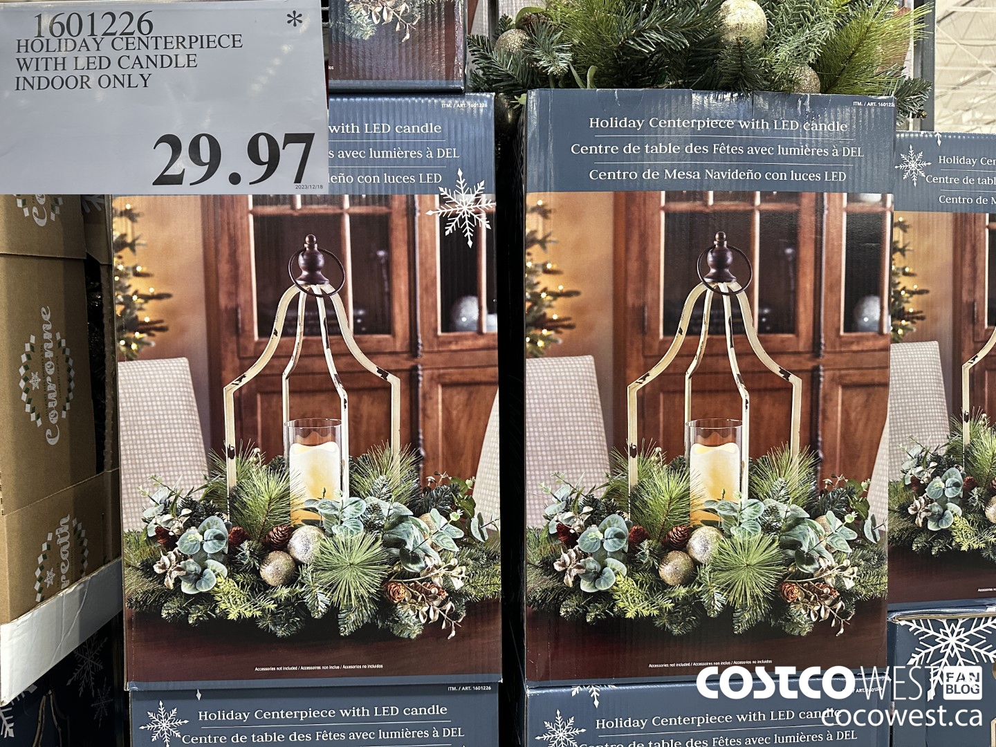 1601226 HOLIDAY CENTERPIECE WITH LED CANDLE INDOOR ONLY $29.97