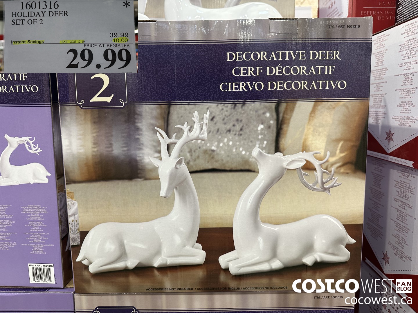 1601316 HOLIDAY DEER SET OF 2 ($10.00 INSTANT SAVINGS EXPIRES ON 2023-12-10) $29.99