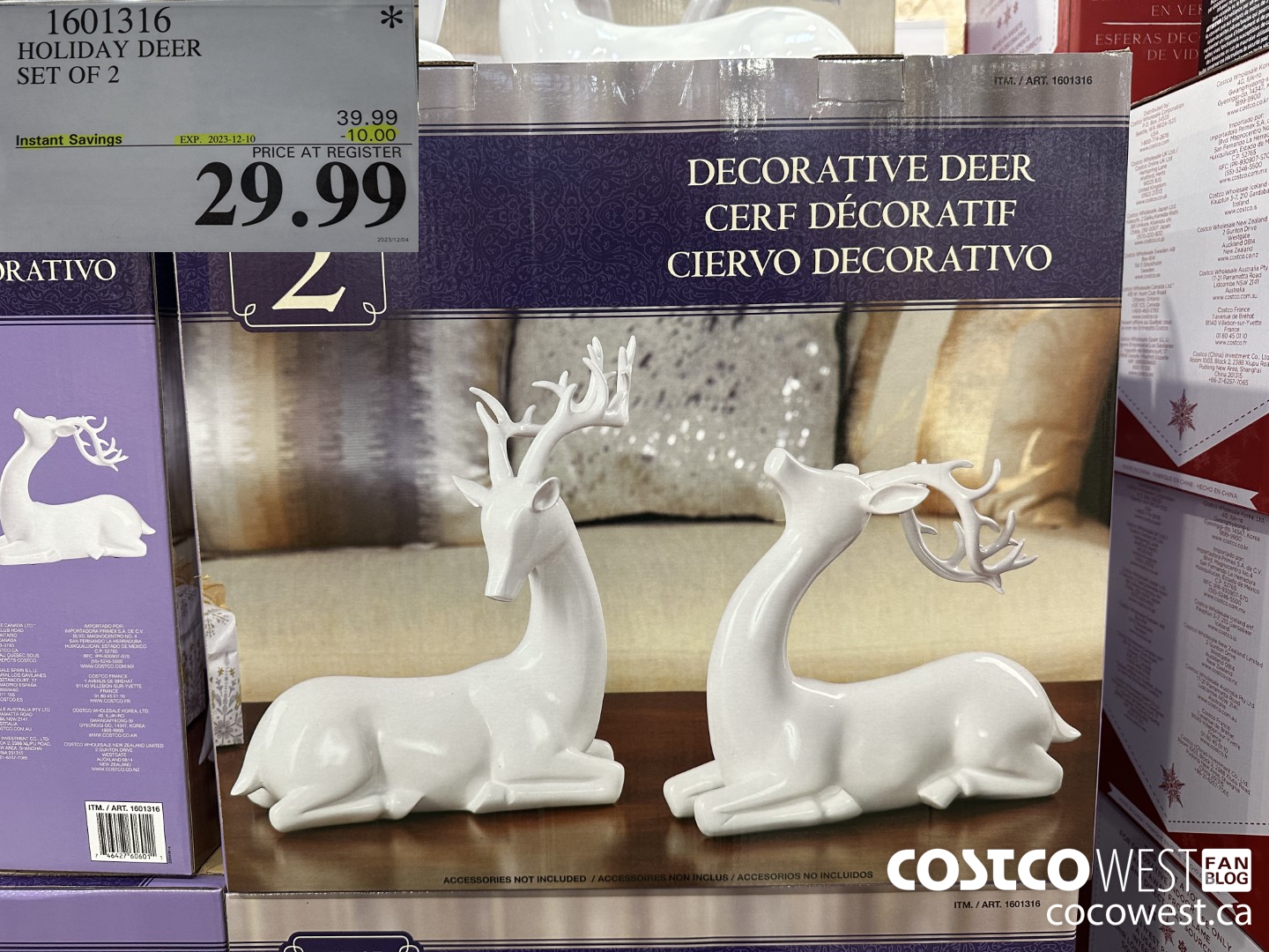 1601316 HOLIDAY DEER SET OF 2 ($10.00 INSTANT SAVINGS EXPIRES ON 2023-12-10) $29.99