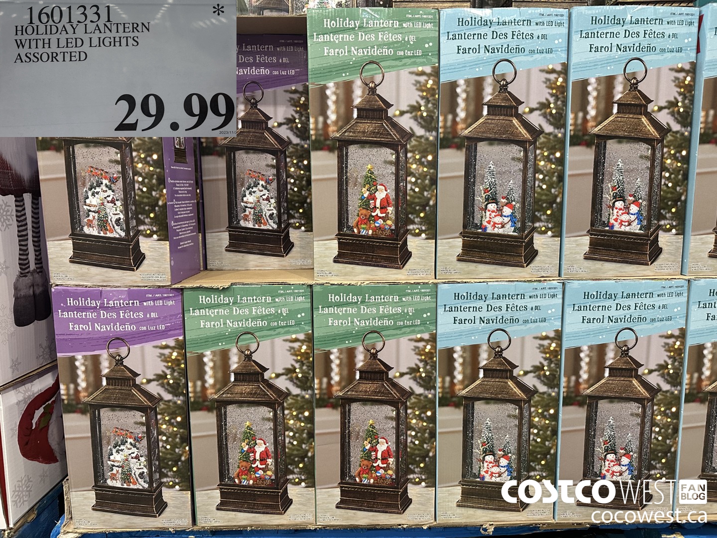 1601331 HOLIDAY LANTERN WITH LED LIGHTS ASSORTED $29.99