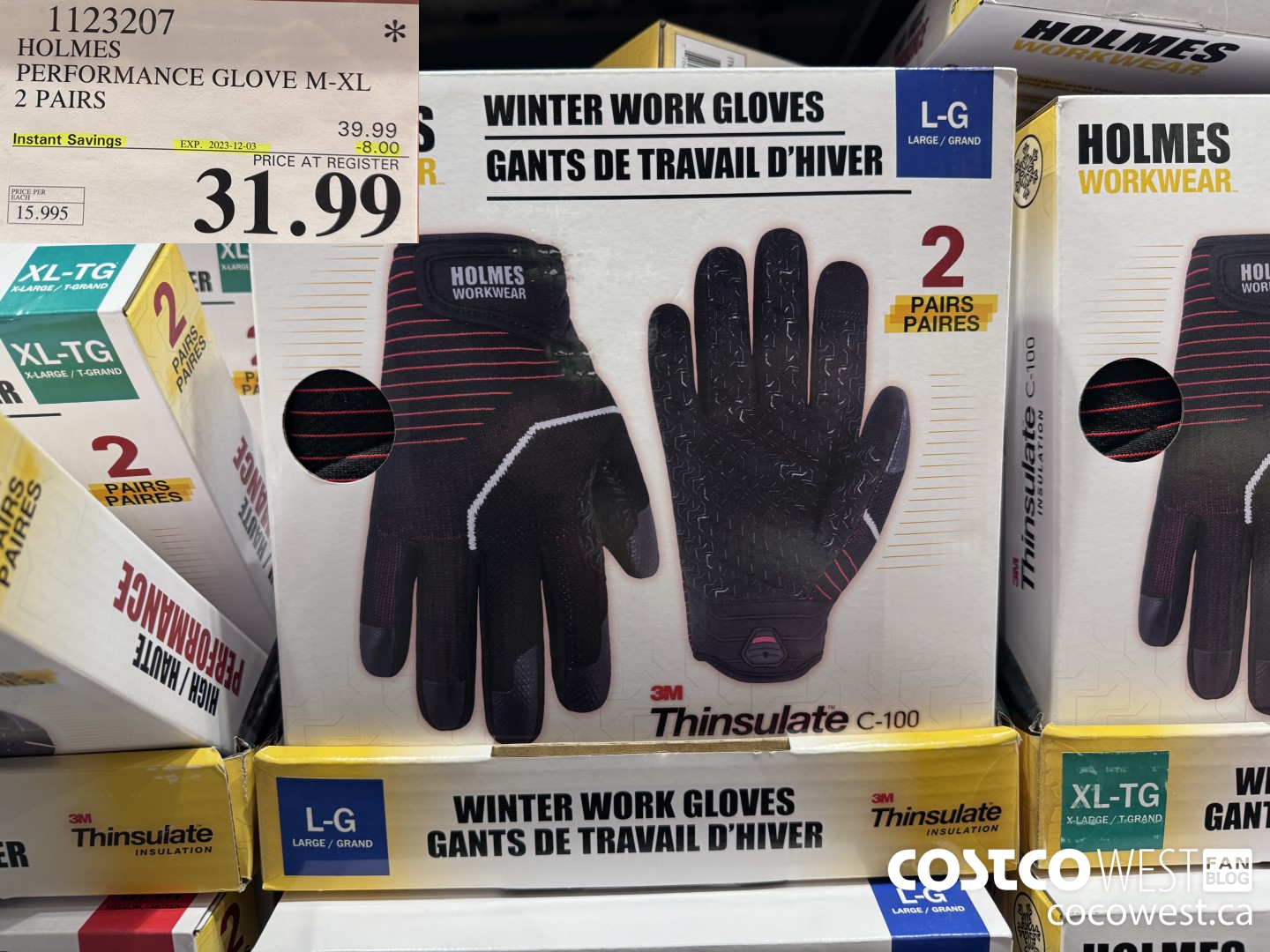 1123207 HOLMES PERFORMANCE GLOVE M-XL 2 PAIRS ($8.00 INSTANT SAVINGS EXPIRES ON 2023-12-03) $31.99