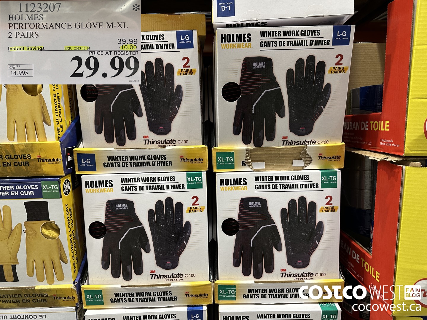 1123207 HOLMES PERFORMANCE GLOVE M-XL 2 PAIRS ($10.00 INSTANT SAVINGS EXPIRES ON 2023-12-24) $29.99