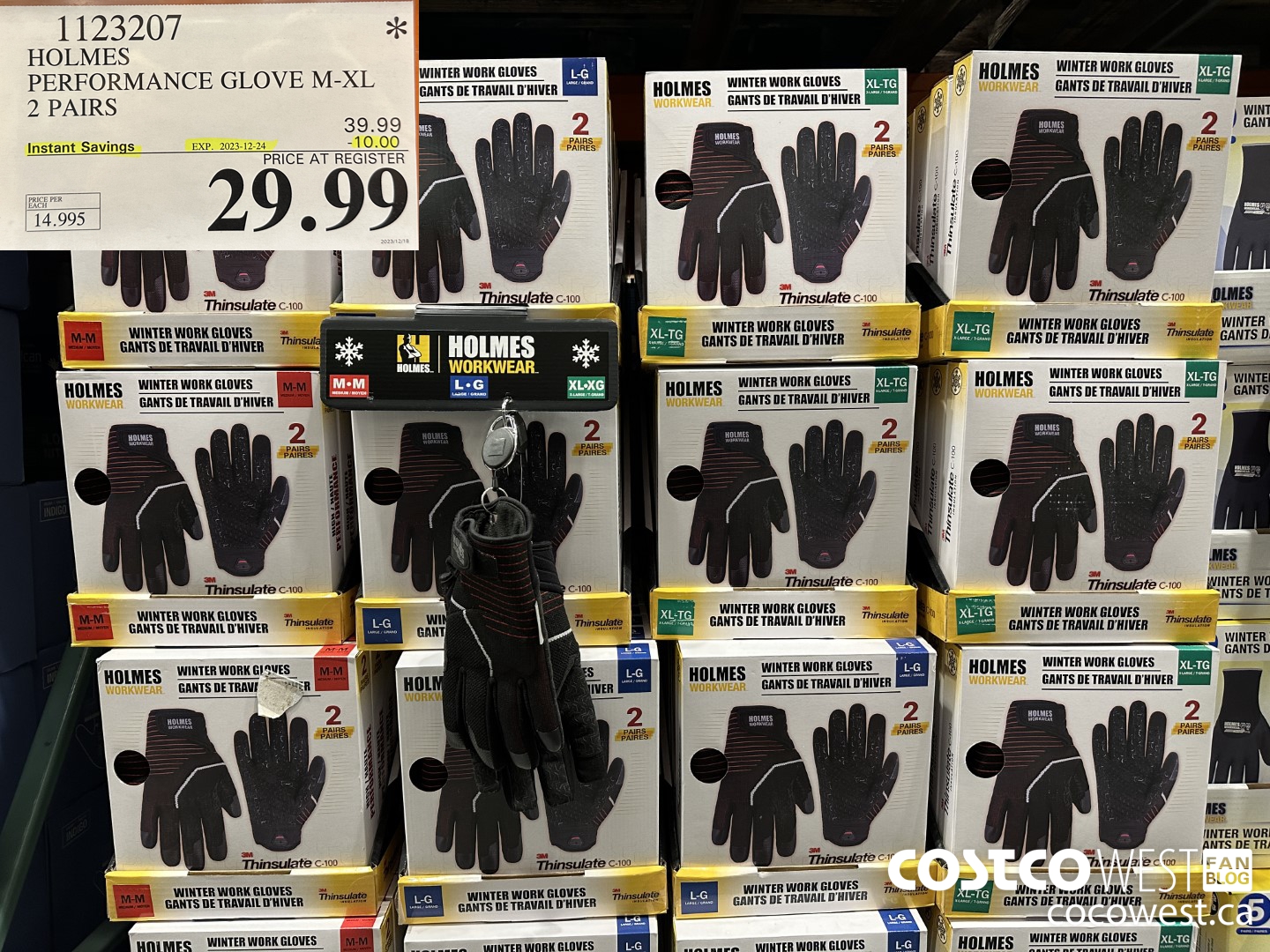 1123207 HOLMES PERFORMANCE GLOVE M-XL 2 PAIRS ($10.00 INSTANT SAVINGS EXPIRES ON 2023-12-24) $29.99