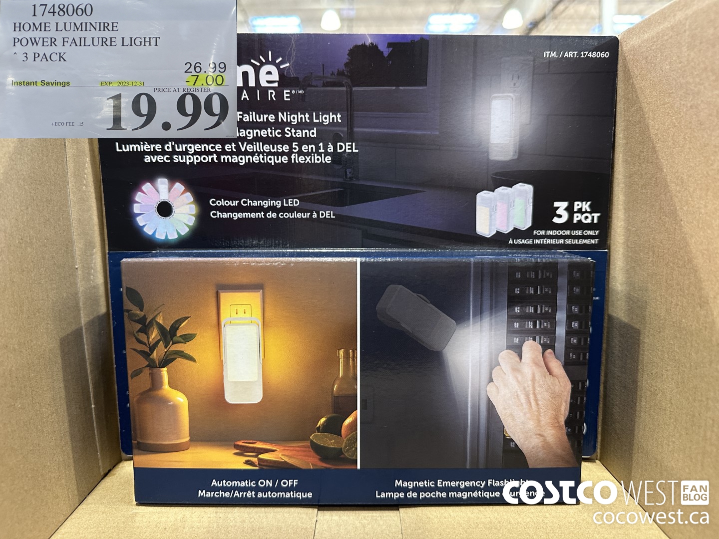 1748060 HOME LUMINIRE POWER FAILURE LIGHT 3 PACK ($7.00 INSTANT SAVINGS EXPIRES ON 2023-12-31) $19.99
