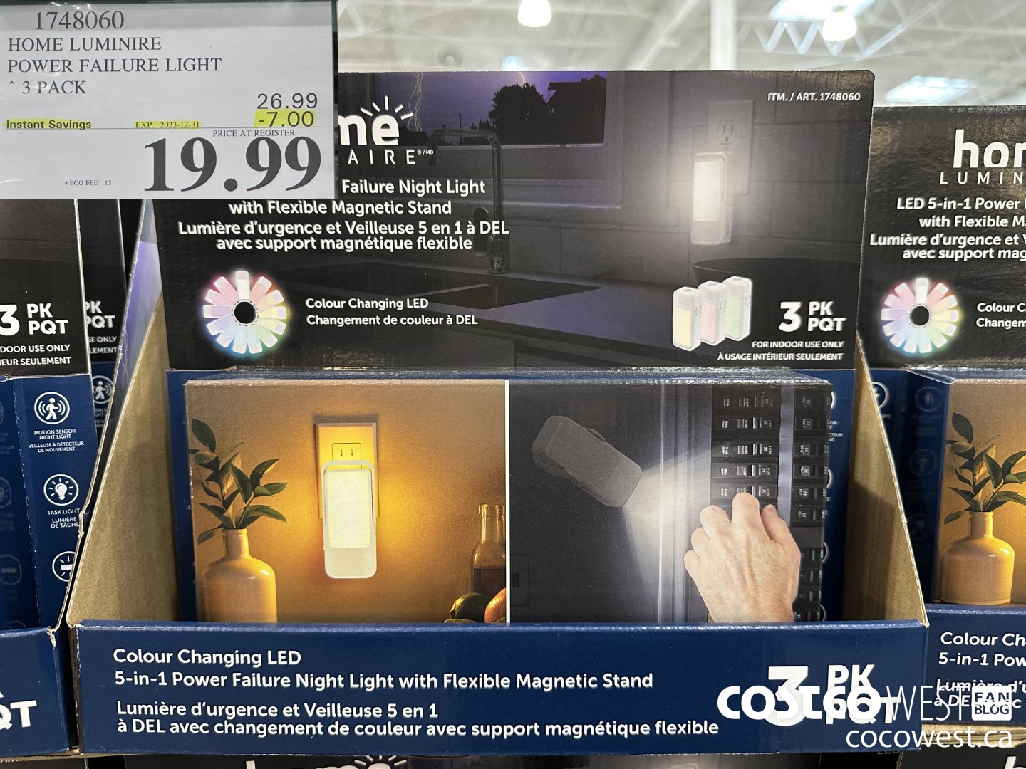 1748060 HOME LUMINIRE POWER FAILURE LIGHT 3 PACK ($7.00 INSTANT SAVINGS EXPIRES ON 2023-12-31) $19.99