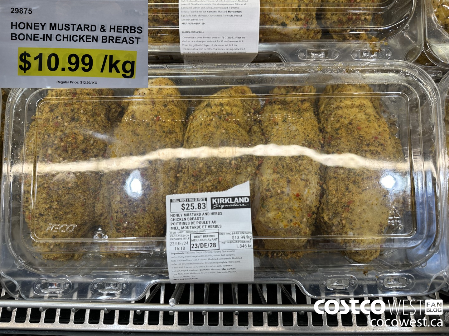 29875 HONEY MUSTARD AND HERB BONE-IN CHICKEN BREAST $10.99