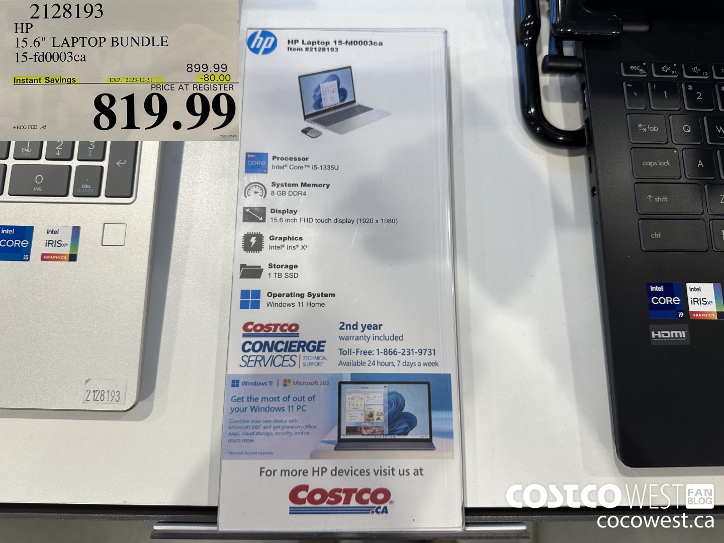 2128193 HP 15.6IN LAPTOP COMPUTER 15-FD0003CA ($80.00 INSTANT SAVINGS EXPIRES ON 2023-12-31) $819.99