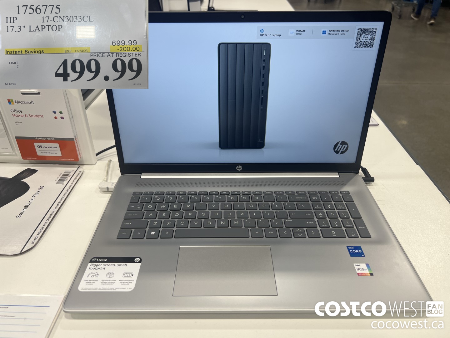 1756775 HP 17-CN3033CL 17.3 LAPTOP ($200.00 INSTANT SAVINGS EXPIRES ON 2023-12-24) $499.99