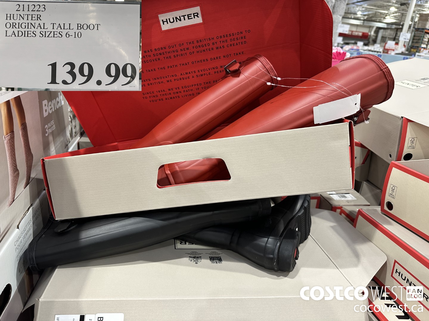 211223 HUNTER ORIGINAL TALL BOOT LADIES SIZES 6-10 $139.99