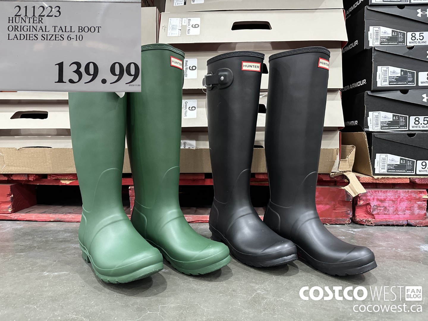 211223 HUNTER ORIGINAL TALL BOOT LADIES SIZES 6-10 $139.99