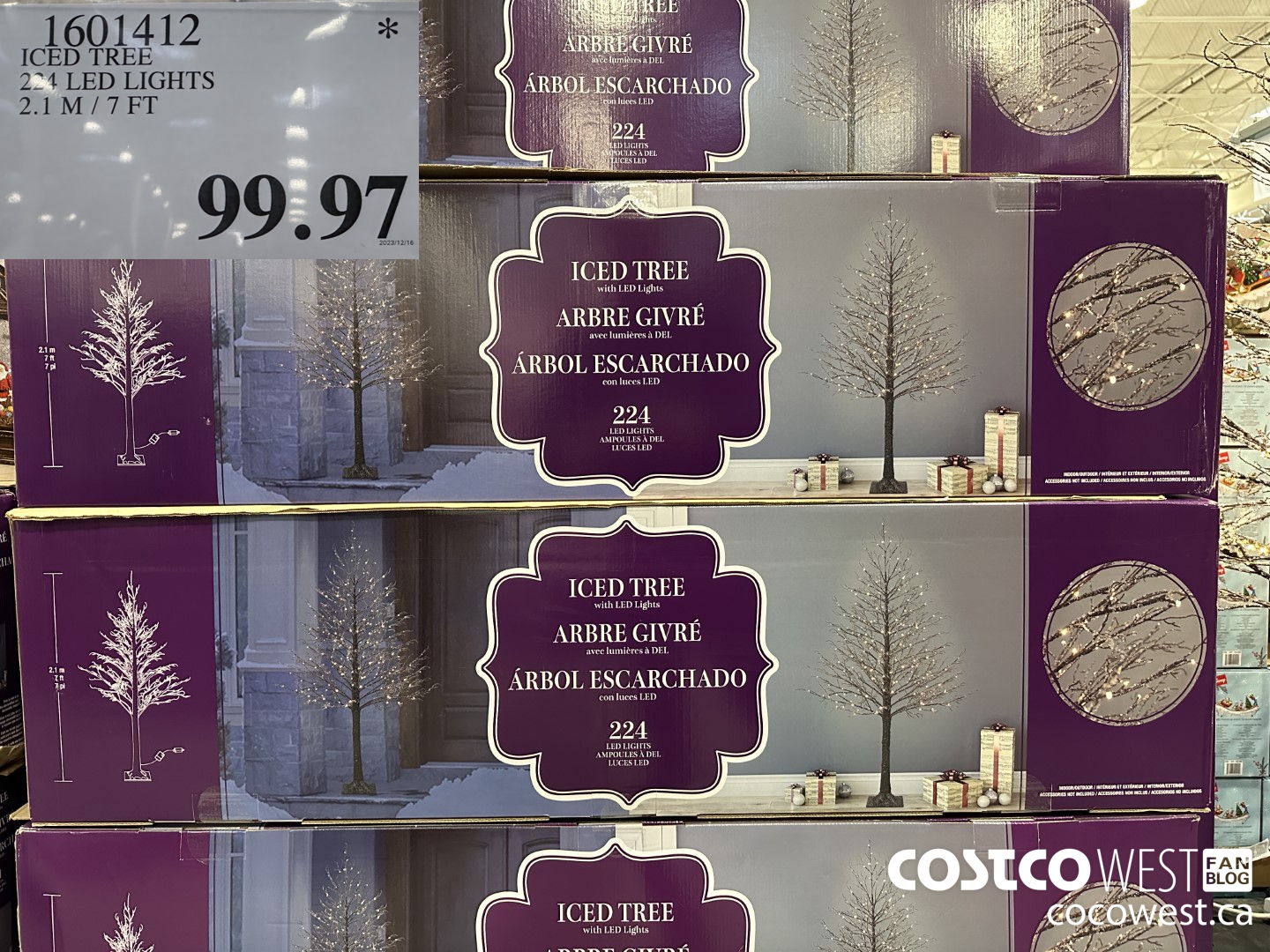 1601412 ICED TREE 224 LED LIGHTS 2.1M /7FT $99.97