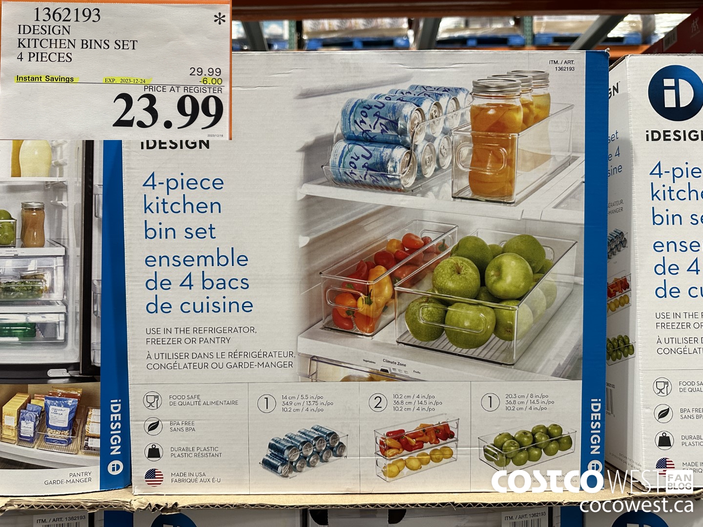 1362193 IDESIGN KITCHEN BIN SET 4 PIECE ($6.00 INSTANT SAVINGS EXPIRES ON 2023-12-24) $23.99