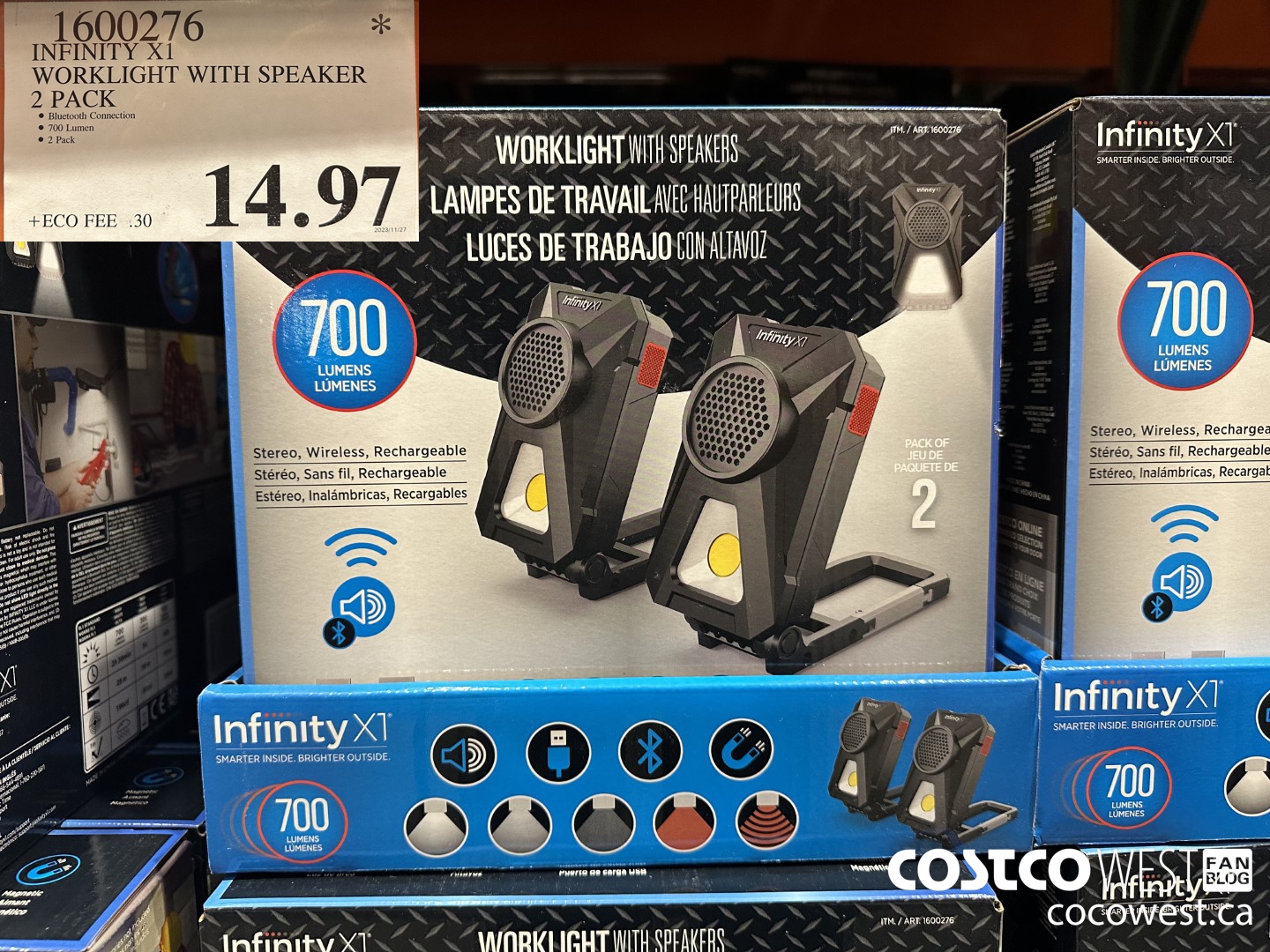 1600276 INFINITY X1 WORKLIGHT WITH SPEAKER 2 PACK $14.97