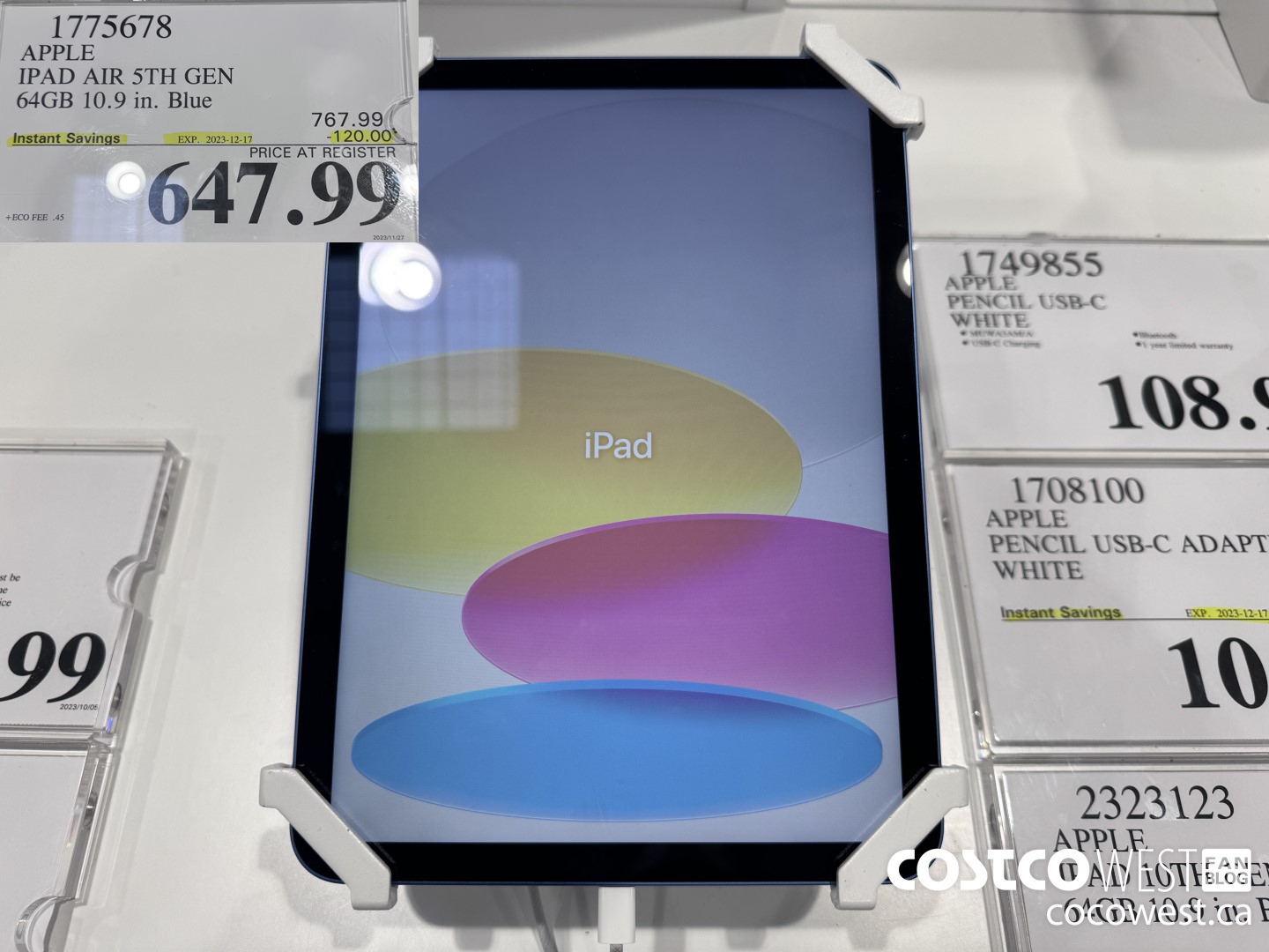 1775678 IPAD AIR 5TH GEN 64GB 10.9 IN. BLUE ($120.00 INSTANT SAVINGS EXPIRES ON 2023-12-17) $647.99