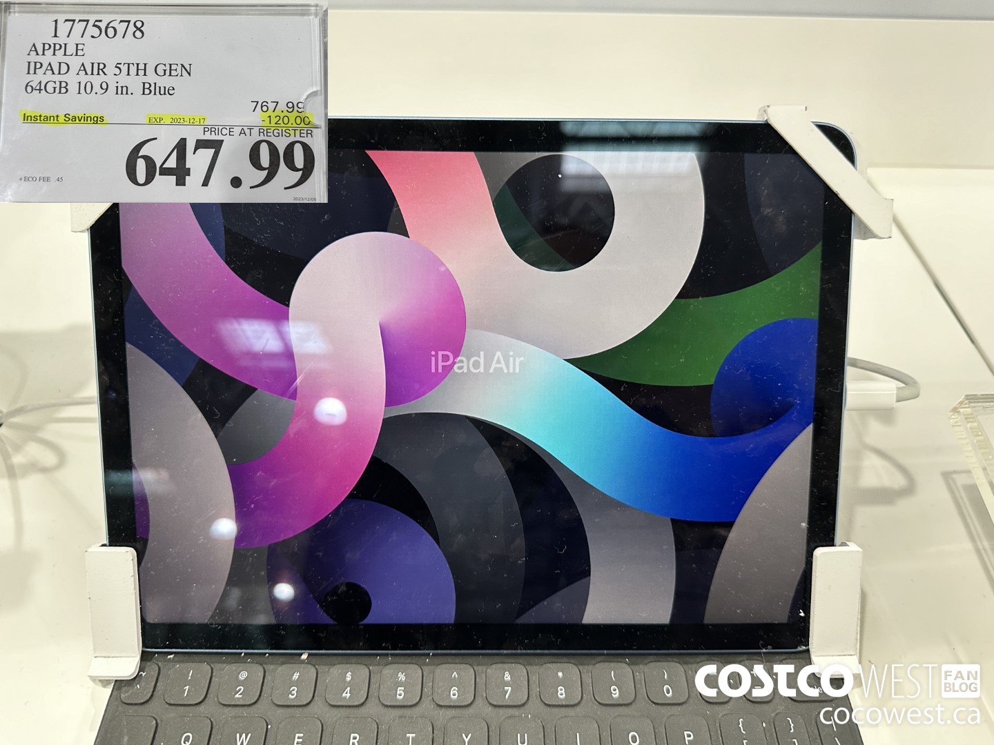 1775678 IPAD AIR 5TH GEN 64GB 10.9 IN. BLUE ($120.00 INSTANT SAVINGS EXPIRES ON 2023-12-17) $647.99