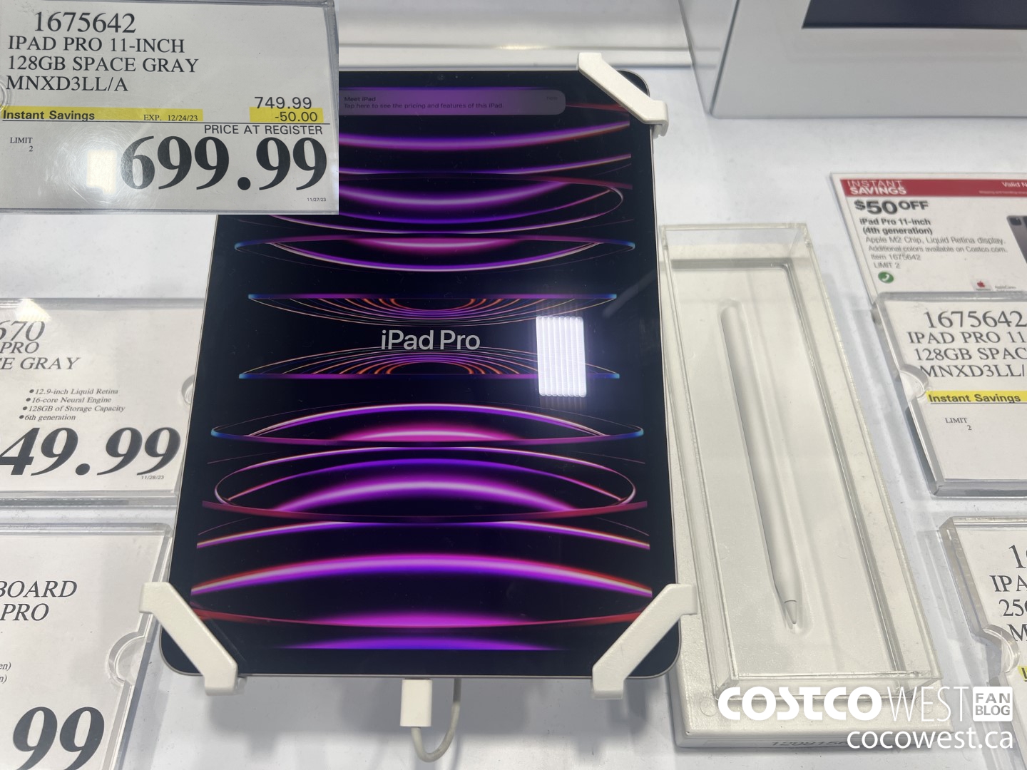 1675642 IPAD PRO 11-INCH 128GB SPACE GRAY MNXD3LL/A ($50.00 INSTANT SAVINGS EXPIRES ON 2023-12-24) $699.99
