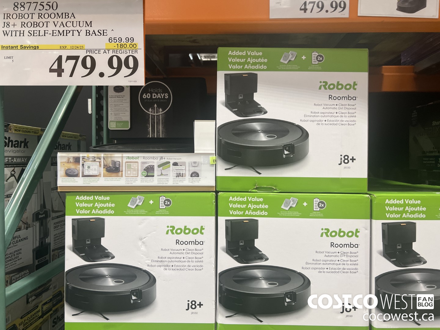 8877550 IROBOT ROOMBA J8+ ROBOT VACUUM WITH SELF-EMPTY BASE ($180.00 INSTANT SAVINGS EXPIRES ON 2023-12-24) $479.99