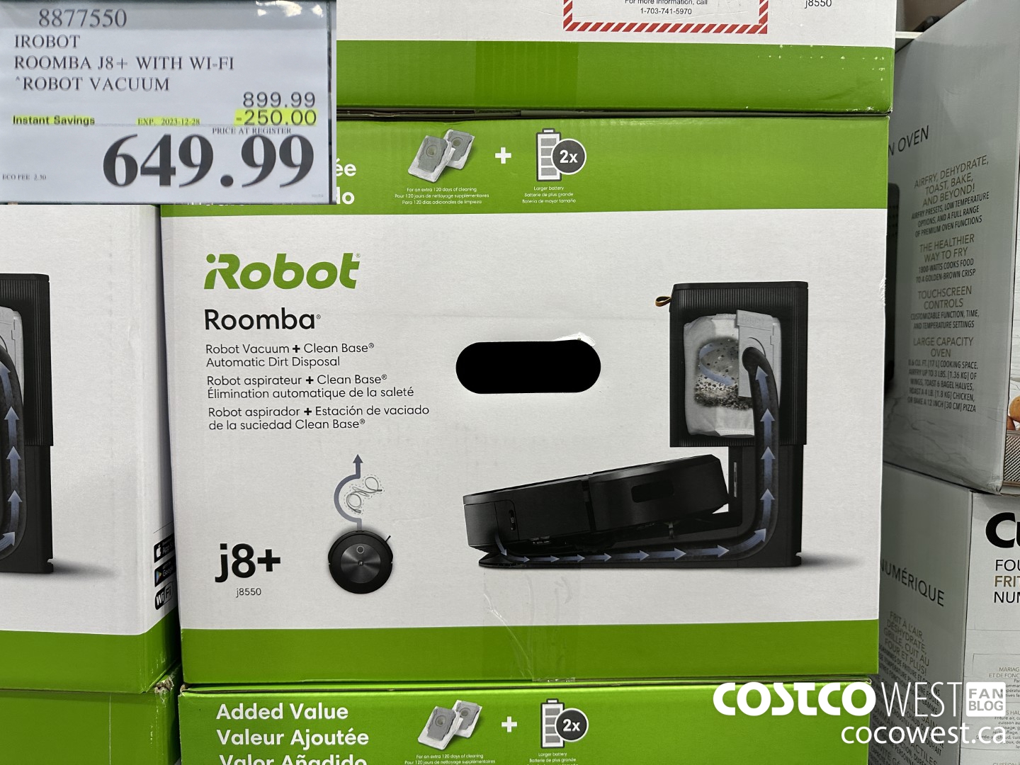 8877550 IROBOT ROOMBA J8+ ROBOT VACUUM WITH SELF-EMPTY BASE ($250.00 INSTANT SAVINGS EXPIRES ON 2023-12-28) $649.99