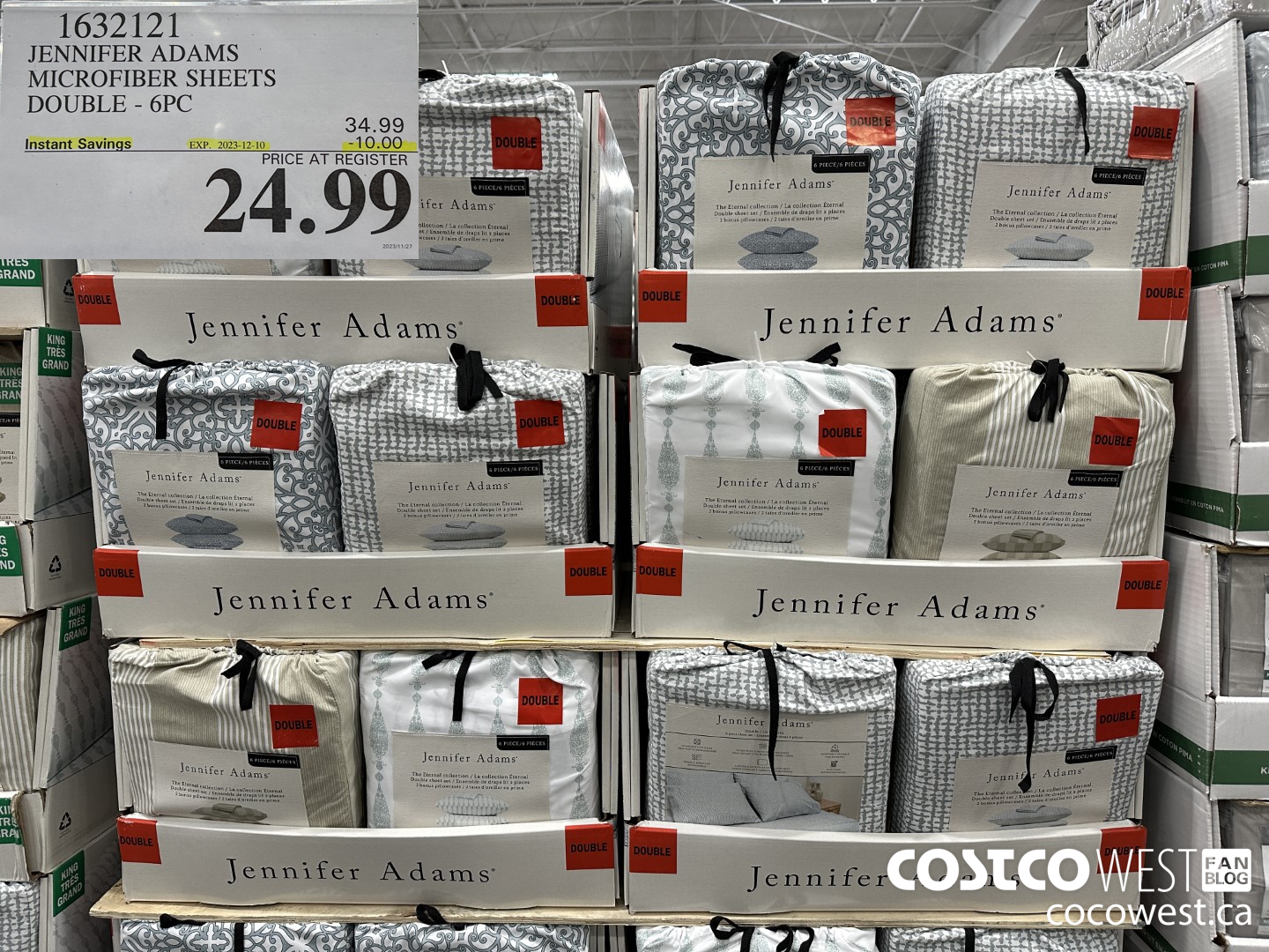 1632121 JENNIFER ADAMS MICROFIBER SHEET SET DOUBLE 6PC ($10.00 INSTANT SAVINGS EXPIRES ON 2023-12-10) $24.99