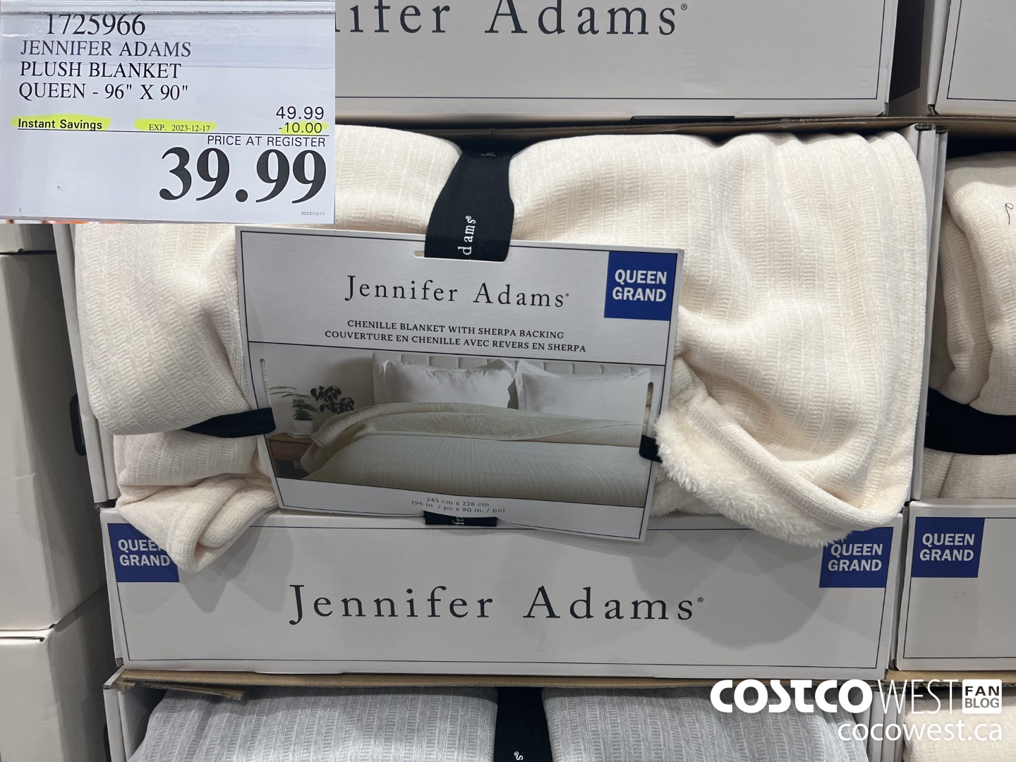 1725966 JENNIFER ADAMS PLUSH BLANKET QUEEN 96