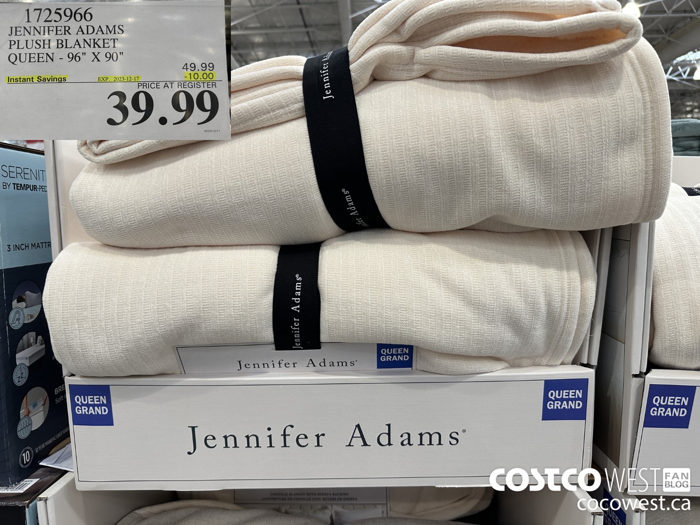 1725966 JENNIFER ADAMS PLUSH BLANKET QUEEN 96