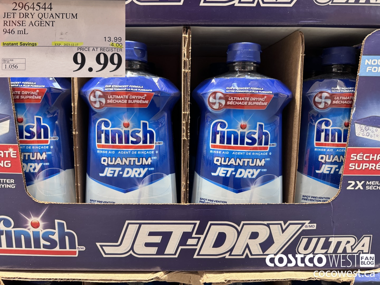 2964544 JET DRY ULTRA RINSE AGENT 946 mL ($4.00 INSTANT SAVINGS EXPIRES ON 2023-12-17) $9.99