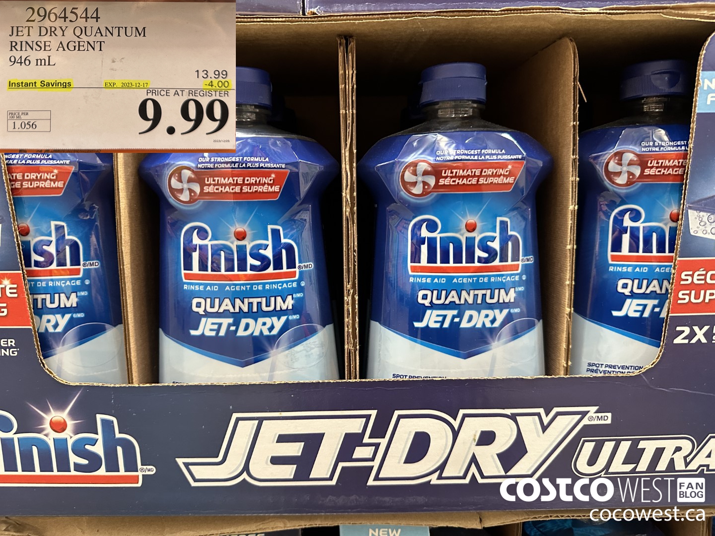 2964544 JET DRY ULTRA RINSE AGENT 946 mL ($4.00 INSTANT SAVINGS EXPIRES ON 2023-12-17) $9.99