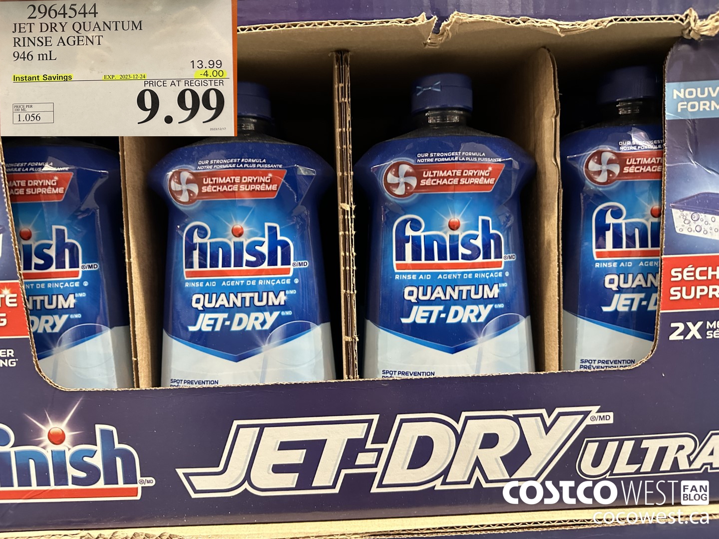 2964544 JET DRY ULTRA RINSE AGENT 946 mL ($4.00 INSTANT SAVINGS EXPIRES ON 2023-12-24) $9.99