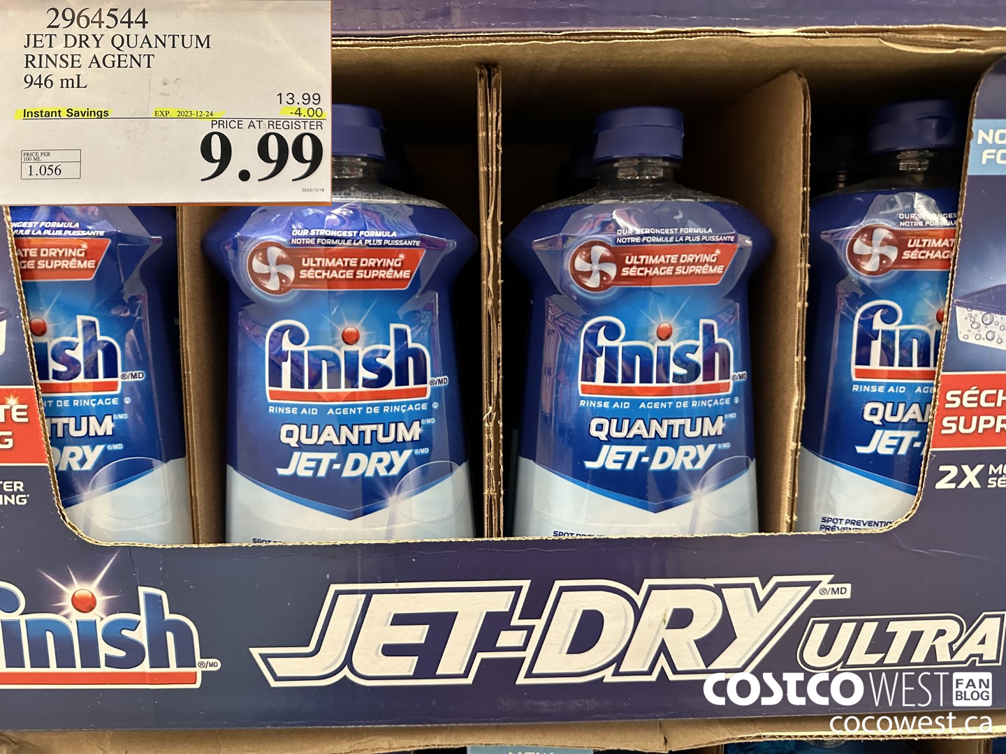 2964544 JET DRY ULTRA RINSE AGENT 946 mL ($4.00 INSTANT SAVINGS EXPIRES ON 2023-12-24) $9.99