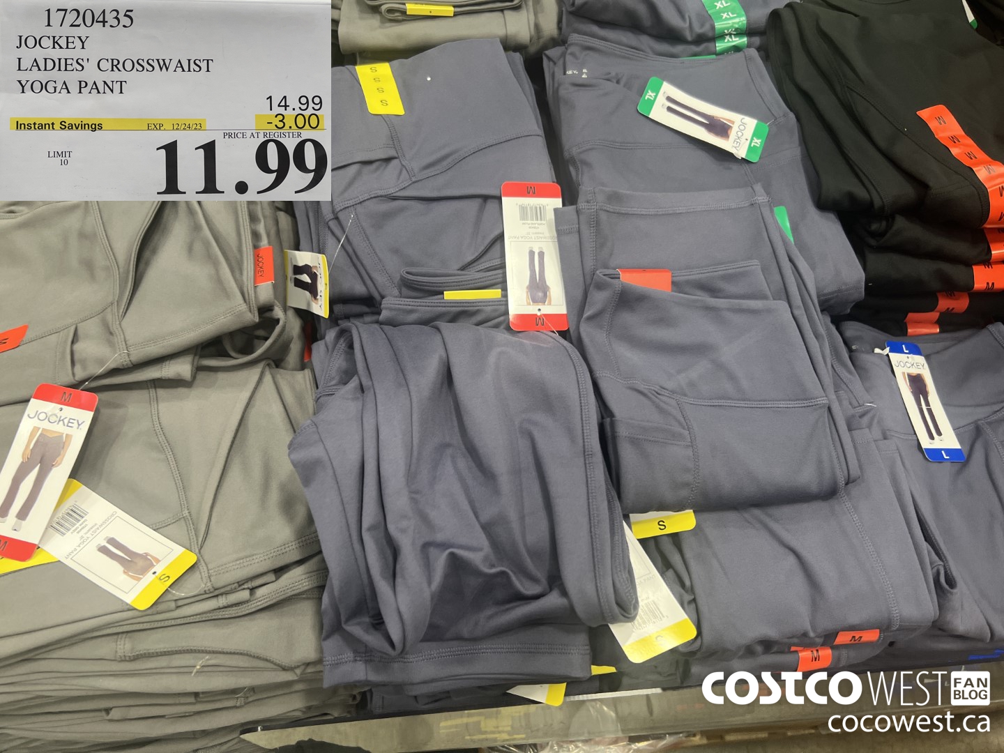 1720435 JOCKEY LADIES' CROSSWAIST YOGA PANT ($3.00 INSTANT SAVINGS EXPIRES ON 2023-12-24) $11.99