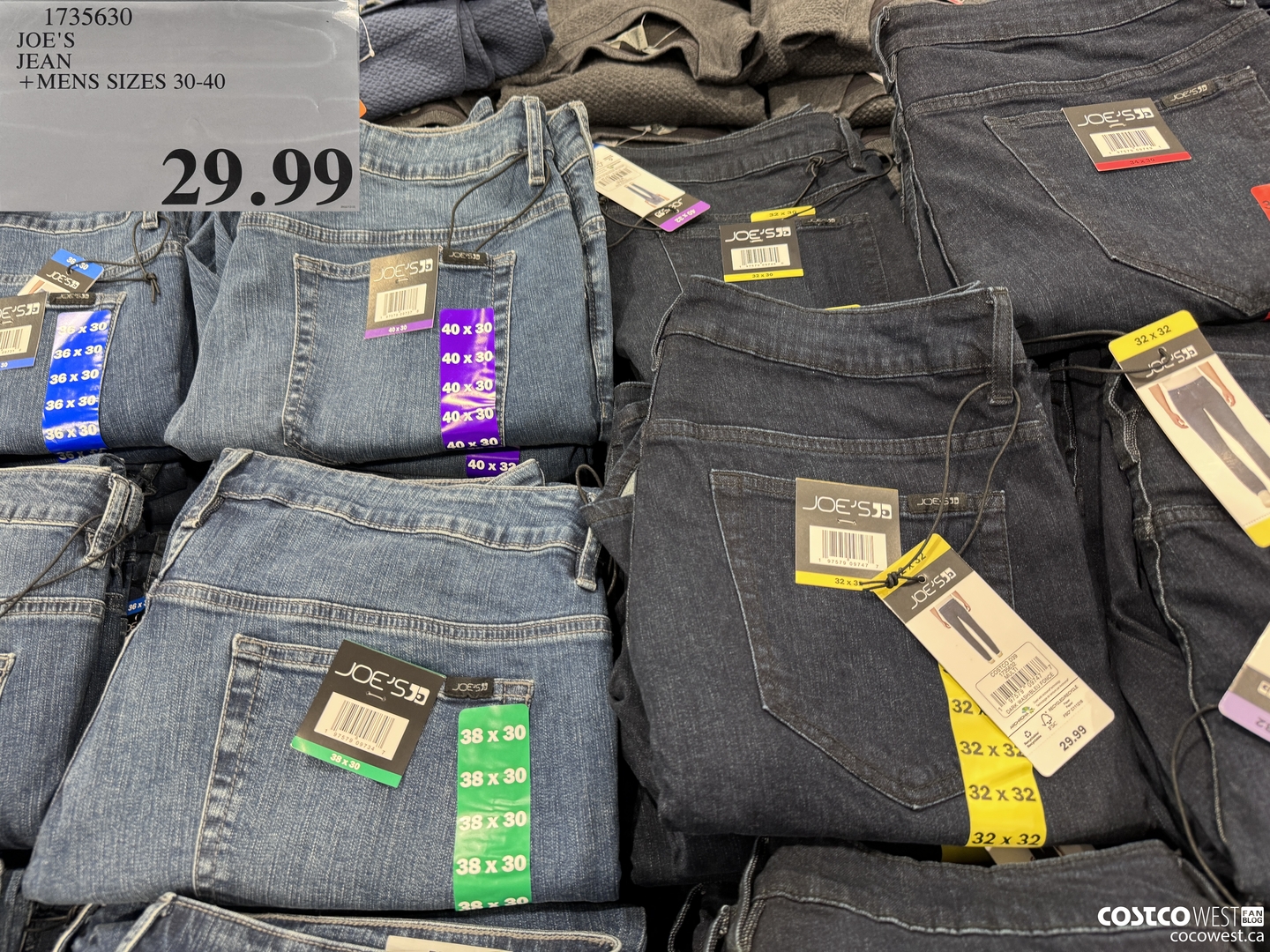 1735630 JOE'S JEAN MENS SIZES 30-40  $29.99