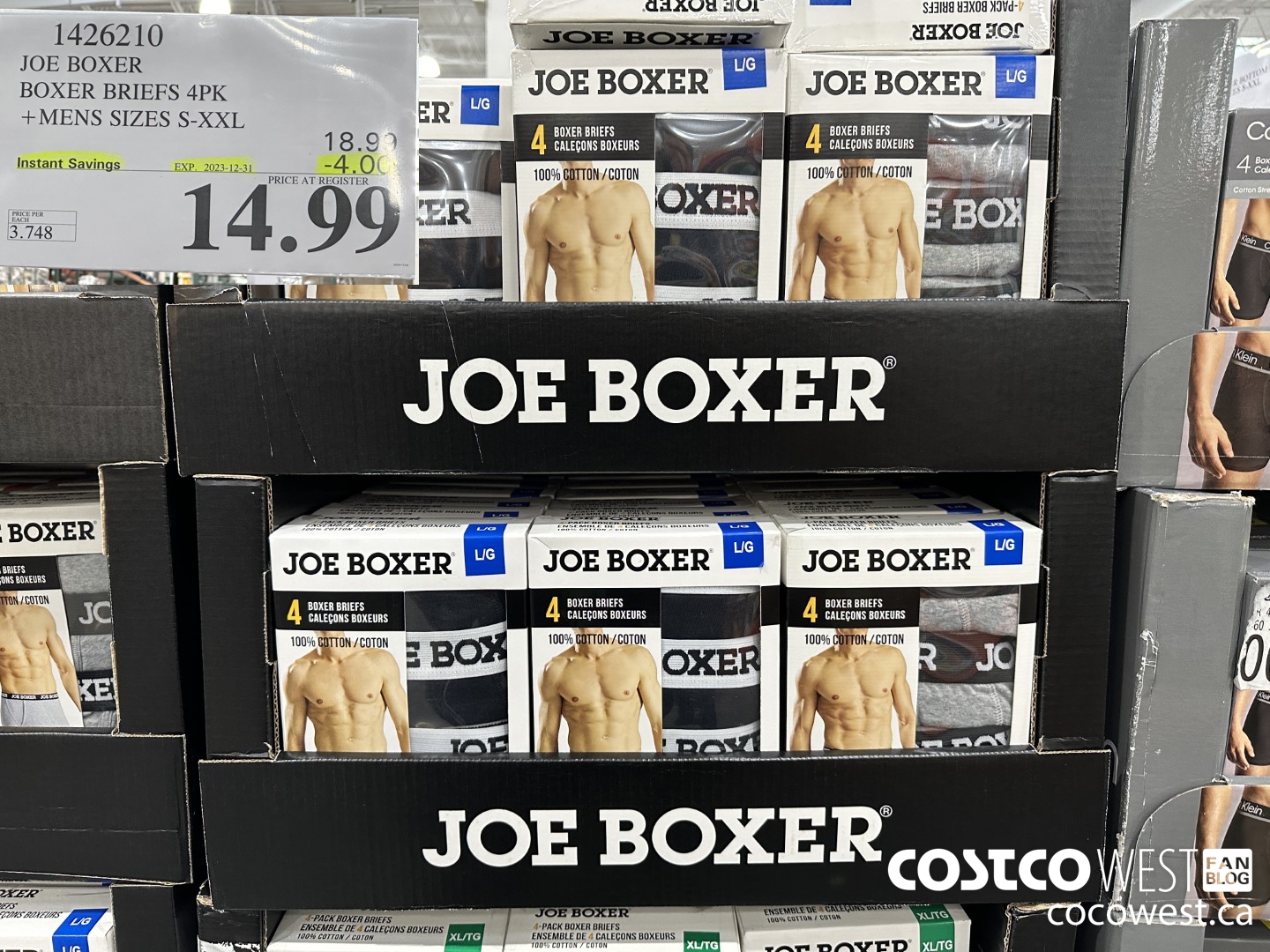 1426210 JOE BOXER BOXER BRIEFS 4PK MENS SIZES S-XXL ($4.00 INSTANT SAVINGS EXPIRES ON 2023-12-31) $14.99