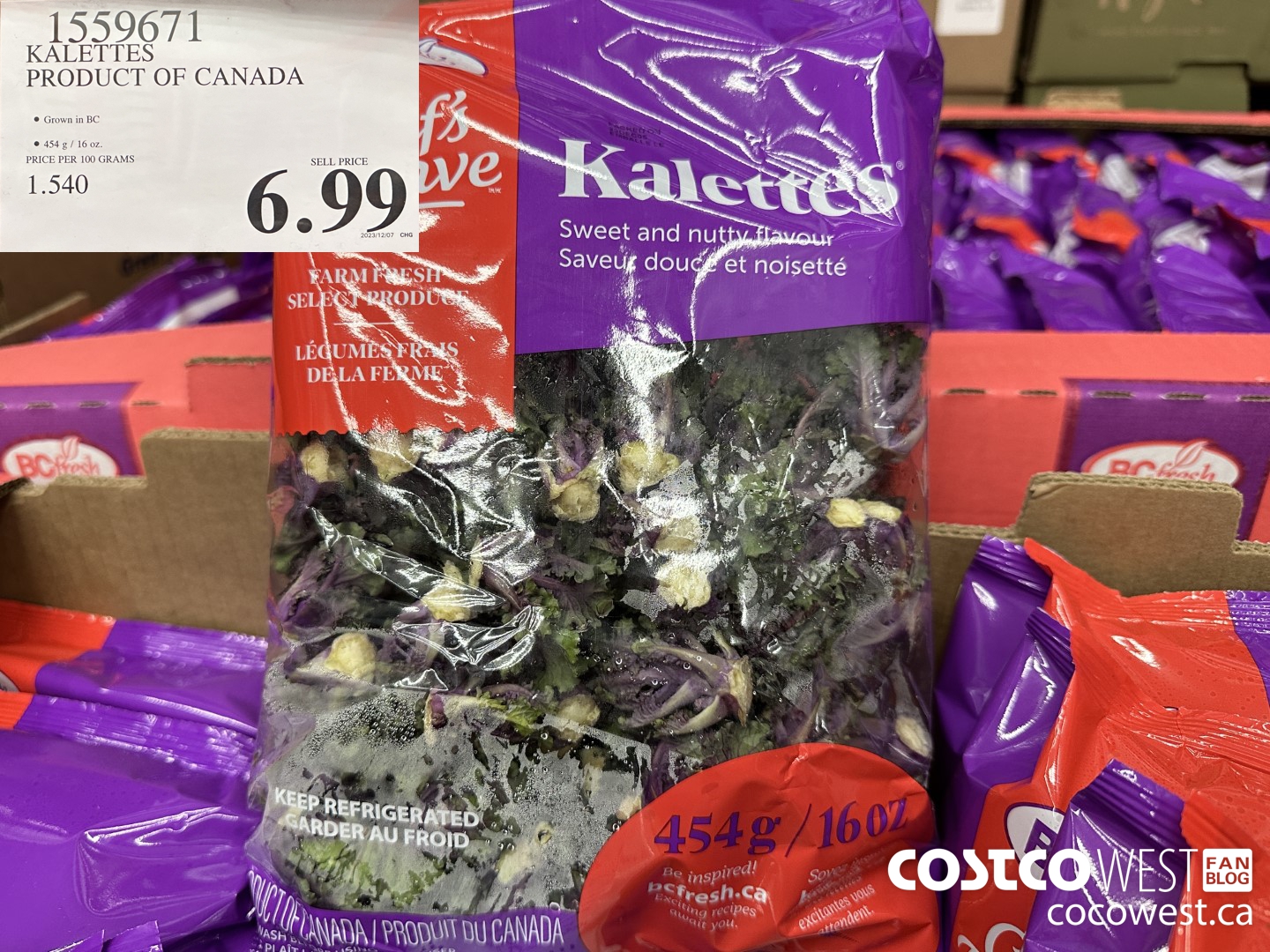 1559671 KALETTES PRODUCT OF CANADA $6.99
