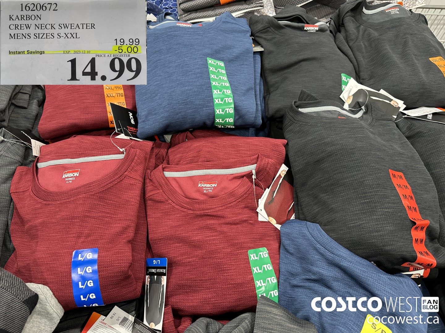 1620672 KARBON CREW NECK SWEATER MENS SIZES S-XXL ($5.00 INSTANT SAVINGS EXPIRES ON 2023-12-10) $14.99