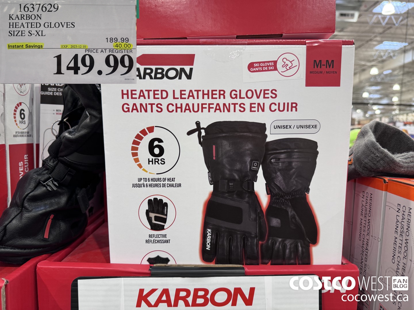 1637629 KARBON HEATED GLOVES SIZES S-XL ($40.00 INSTANT SAVINGS EXPIRES ON 2023-12-10) $149.99
