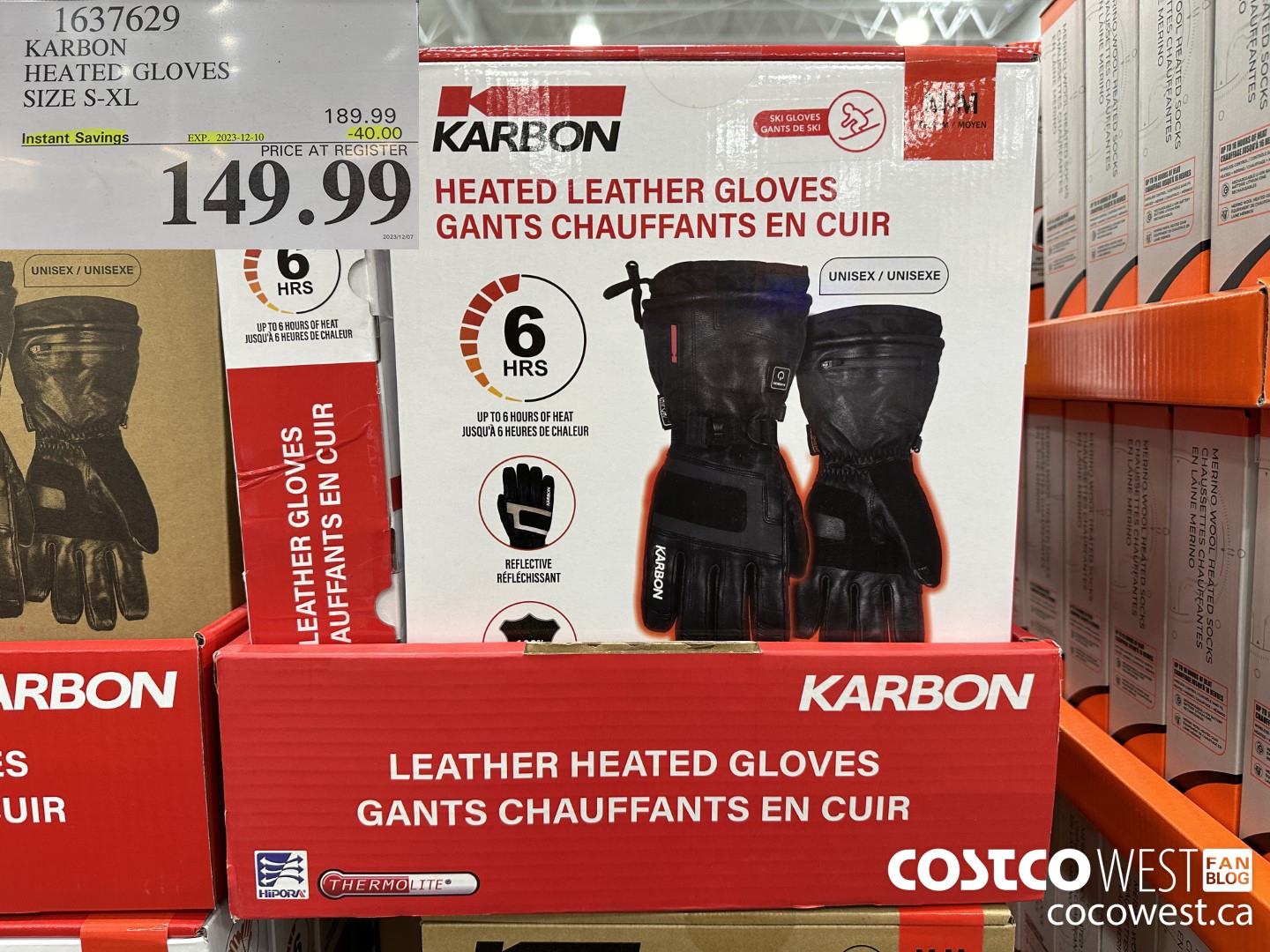 1637629 KARBON HEATED GLOVES SIZES S-XL ($40.00 INSTANT SAVINGS EXPIRES ON 2023-12-10) $149.99