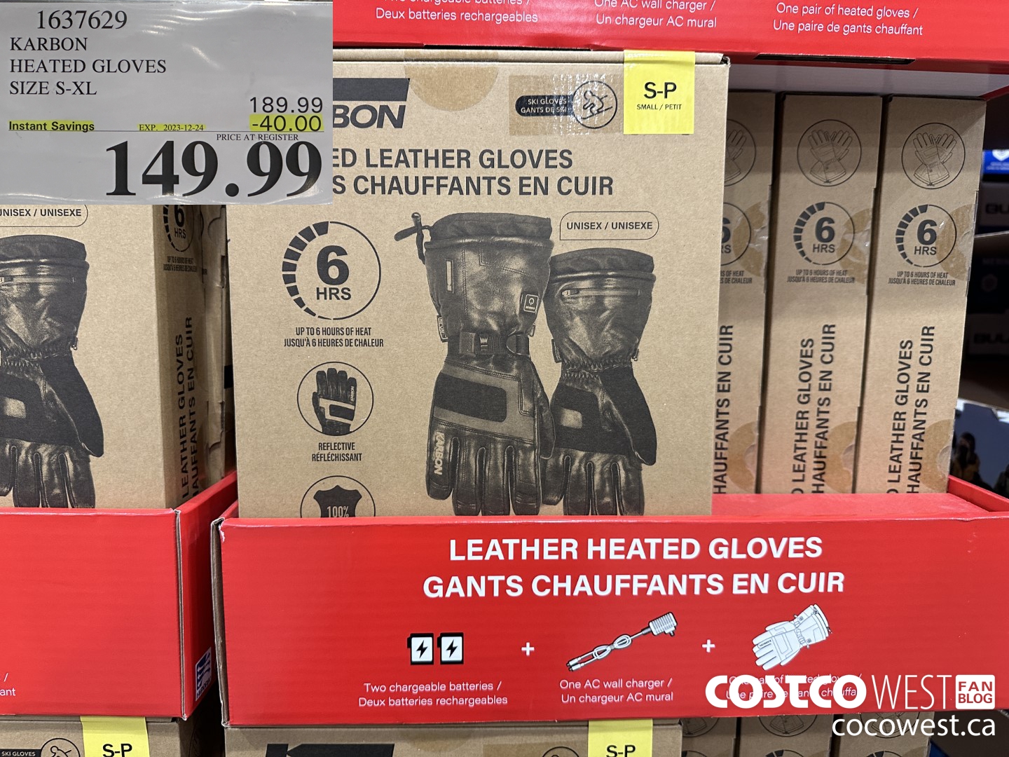 1637629 KARBON HEATED GLOVES SIZES S-XL ($40.00 INSTANT SAVINGS EXPIRES ON 2023-12-24) $149.99