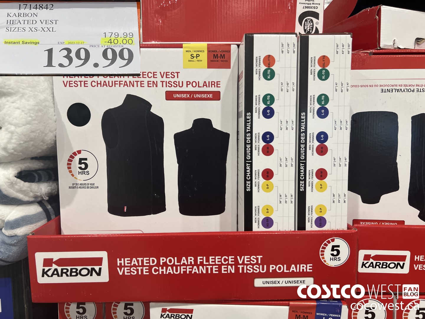 1714842 KARBON HEATED VEST SIZE XS-XXL ($40.00 INSTANT SAVINGS EXPIRES ON 2023-12-17) $139.99