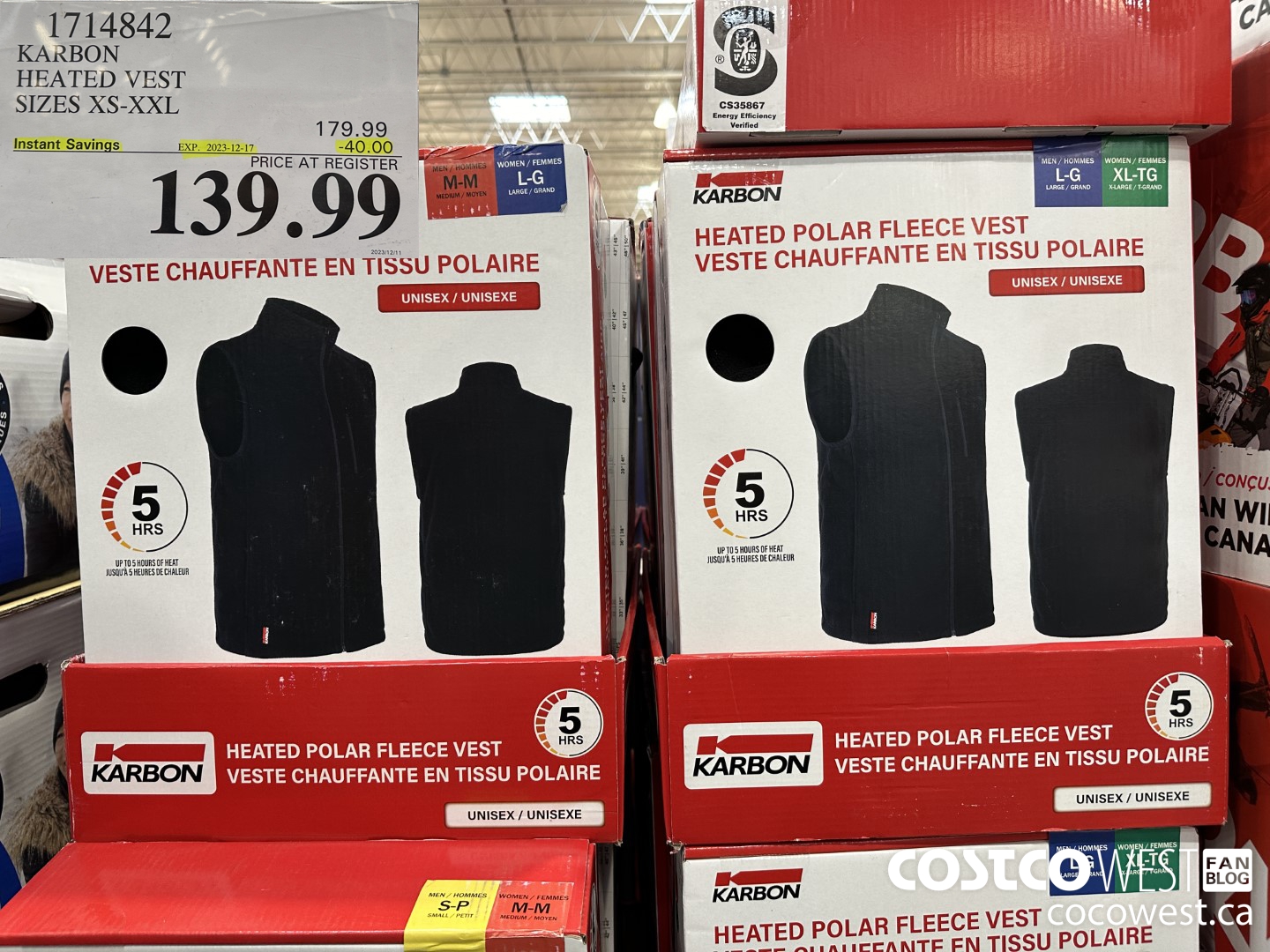 1714842 KARBON HEATED VEST SIZE XS-XXL ($40.00 INSTANT SAVINGS EXPIRES ON 2023-12-17) $139.99